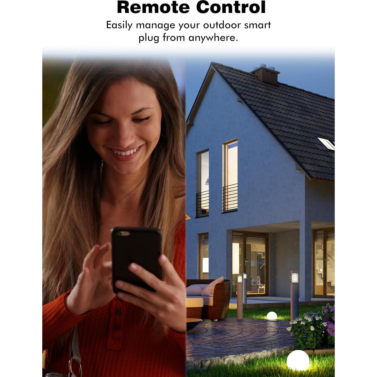 Enchufe Inteligente Exterior EIGHTREE IP44 2 Salidas Control Remoto