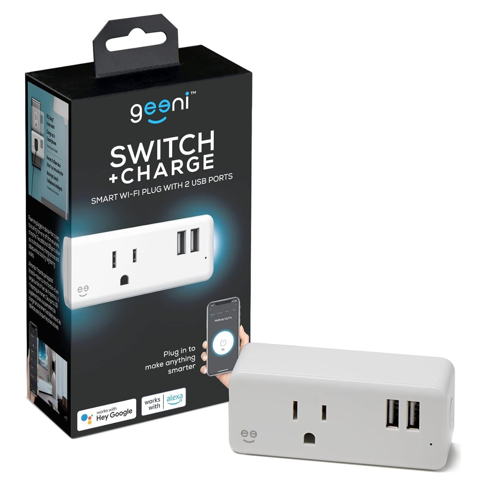 Enchufe Inteligente Geeni Interruptor+Carga Wi-Fi 2 Puertos USB