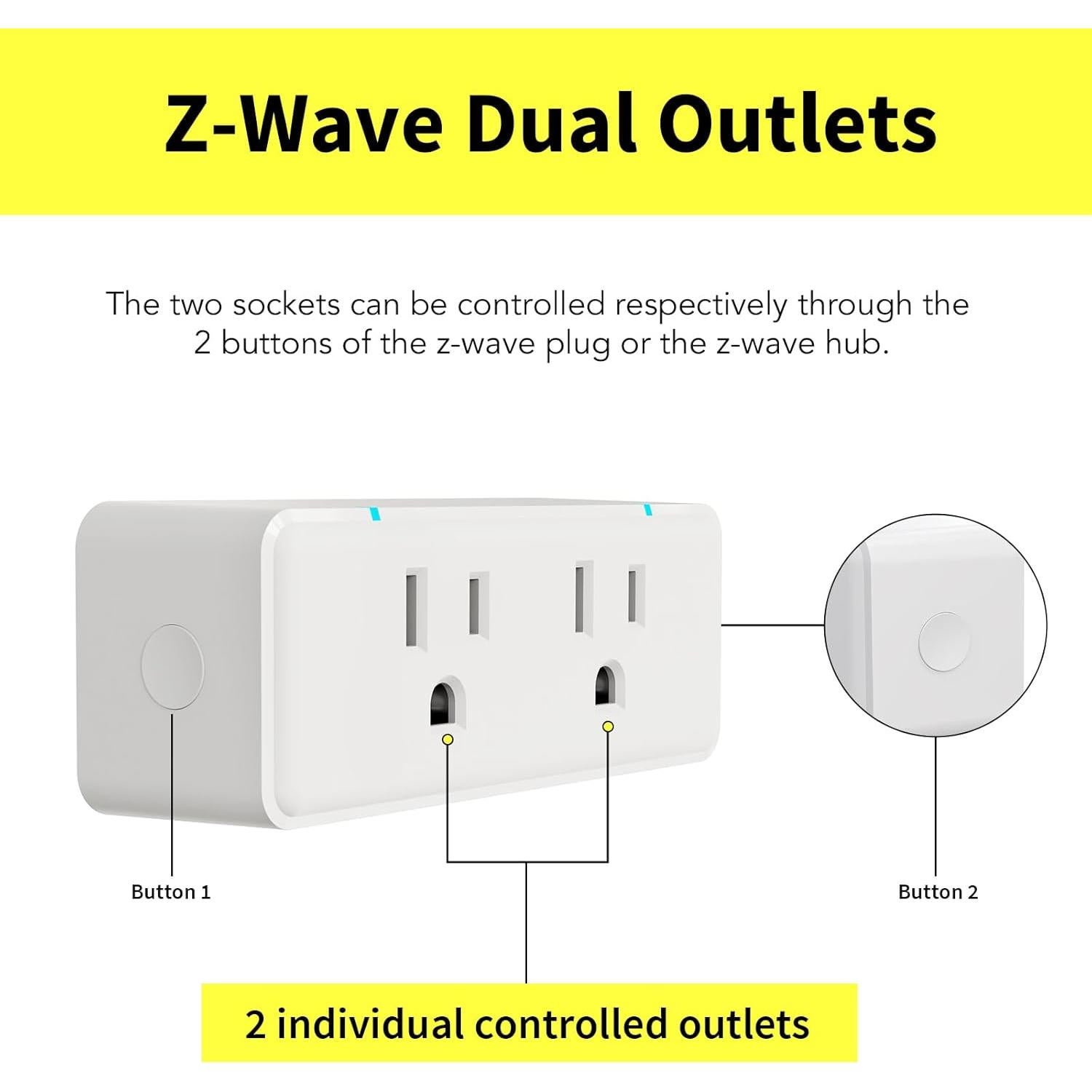 Enchufe Inteligente Z-Wave Minoston MP26Z Doble Toma 1875W