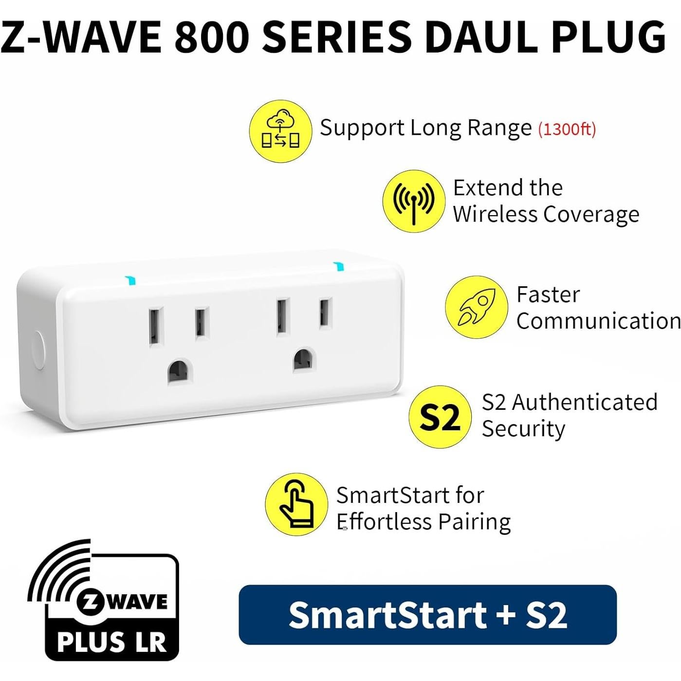 Enchufe Inteligente Z-Wave Minoston MP26Z Doble Toma 1875W
