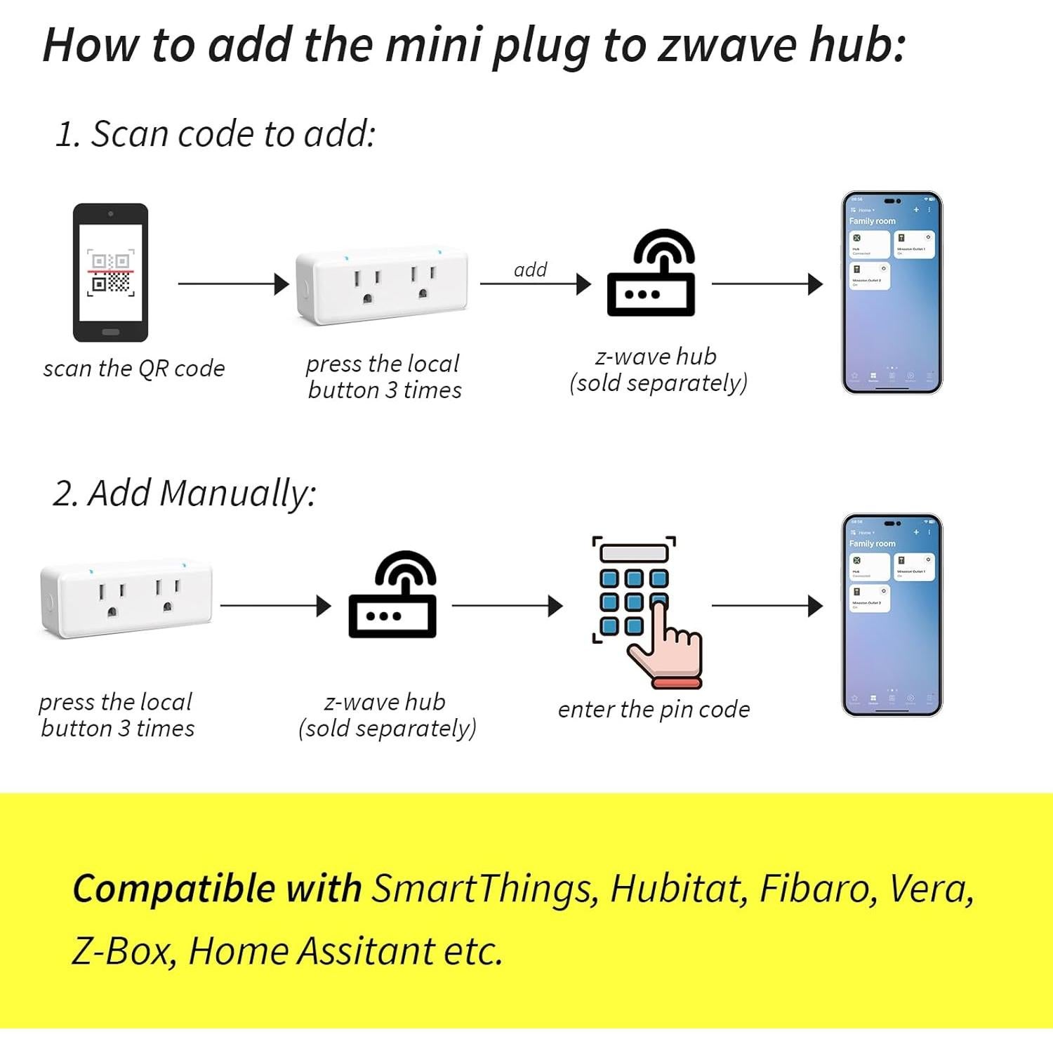 Enchufe Inteligente Z-Wave Minoston MP26Z Doble Toma 1875W