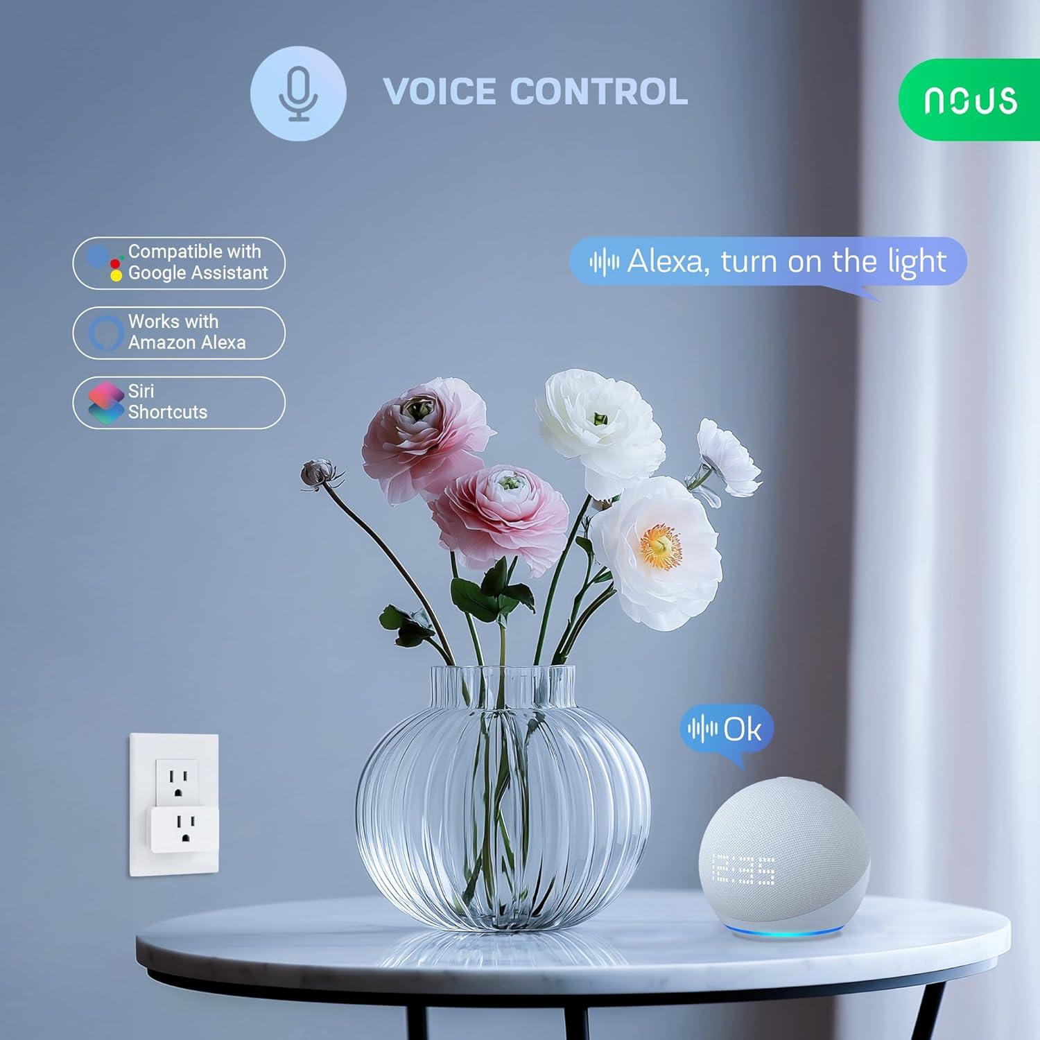 Enchufe Inteligente ZigBee 15A NOUS - Monitoreo Energía 4 Pcs