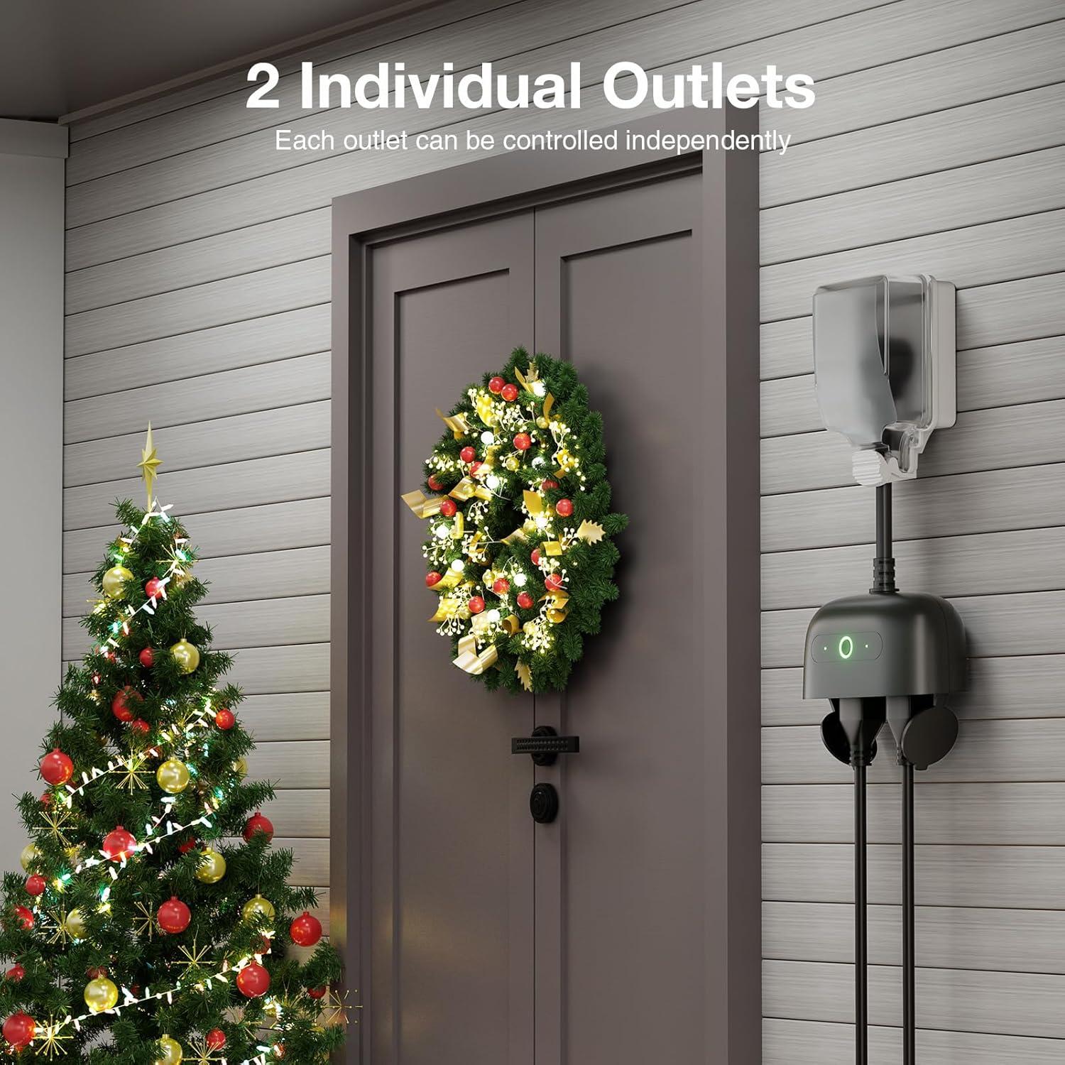 Enchufe Inteligente Exterior GHome Smart 2 Tomas IP64 Wi-Fi