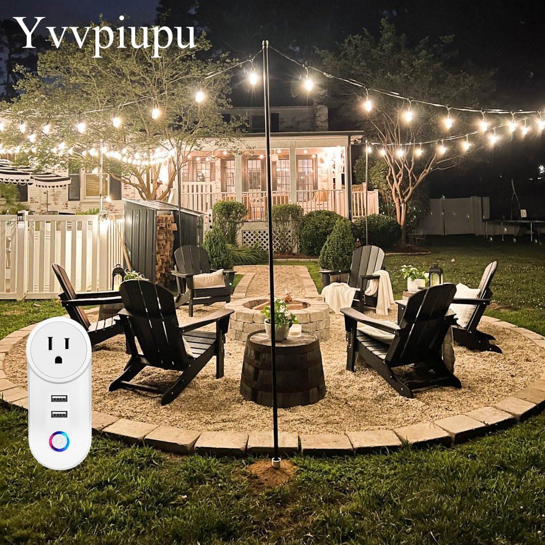Enchufe Inteligente WiFi Yvvpiupu 3 Salidas 10A 2400W USB