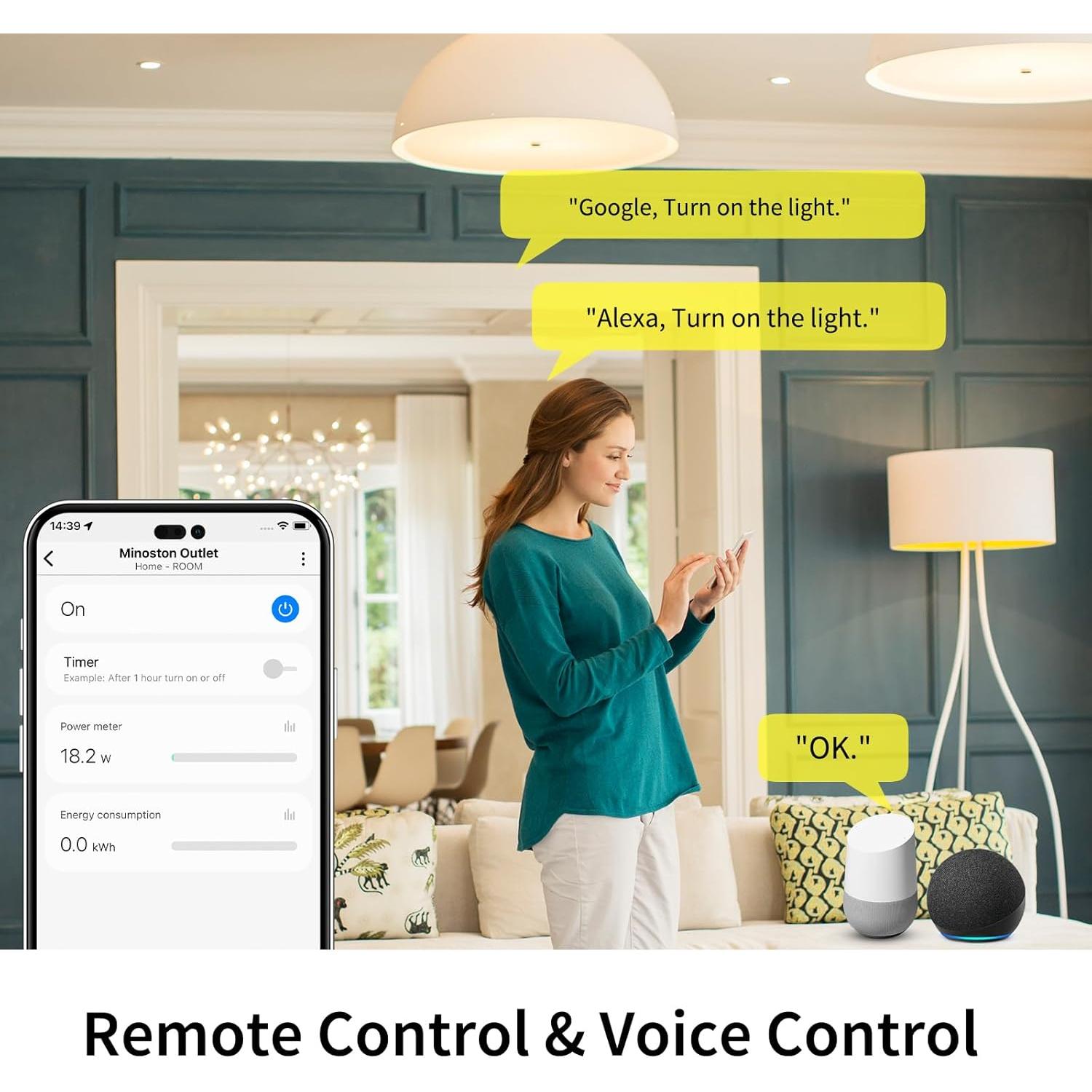 Enchufe Inteligente Z-Wave Minoston MP21ZP Monitor de Energía