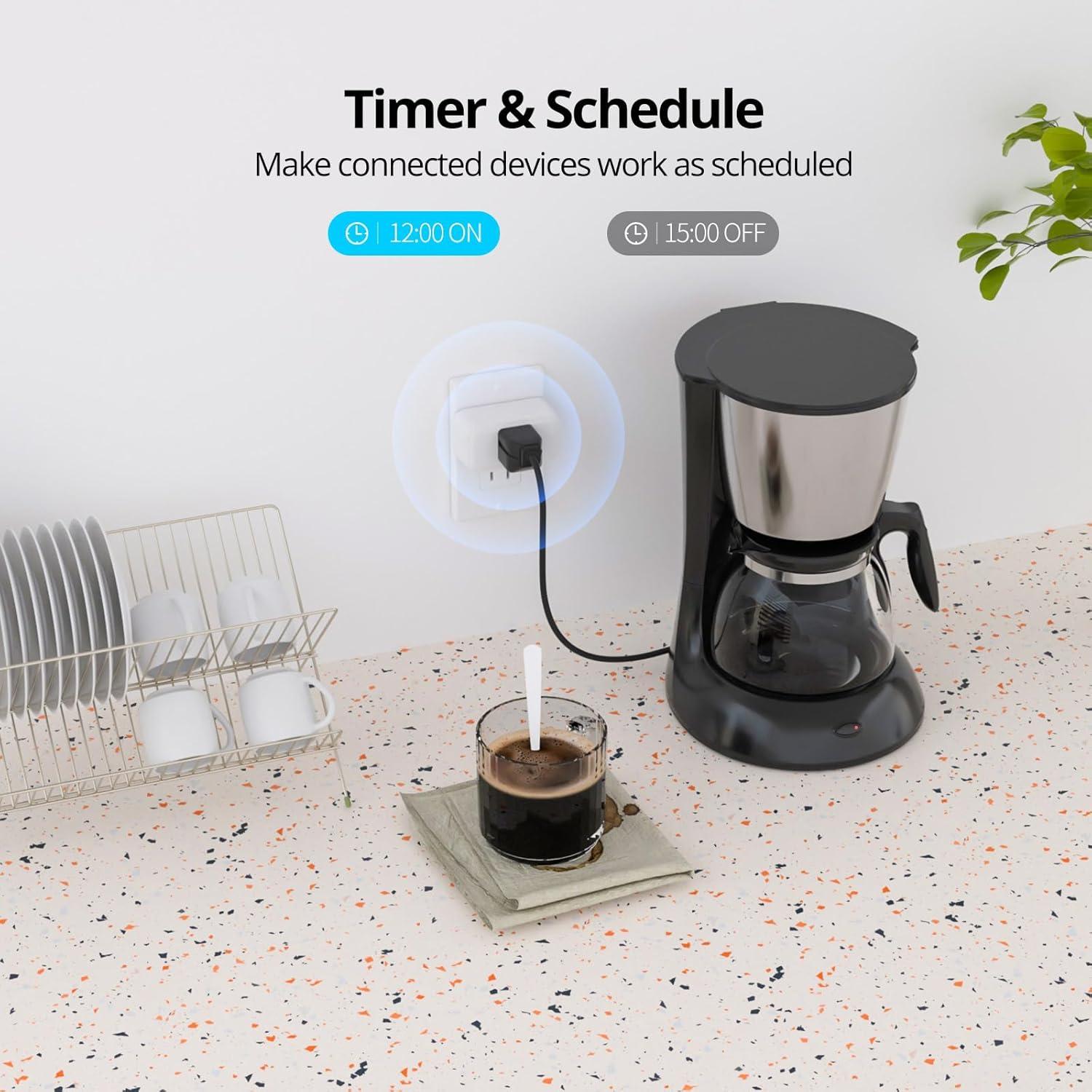 Enchufe Inteligente SONOFF S40 WiFi 15A Control Remoto 4 Pcs