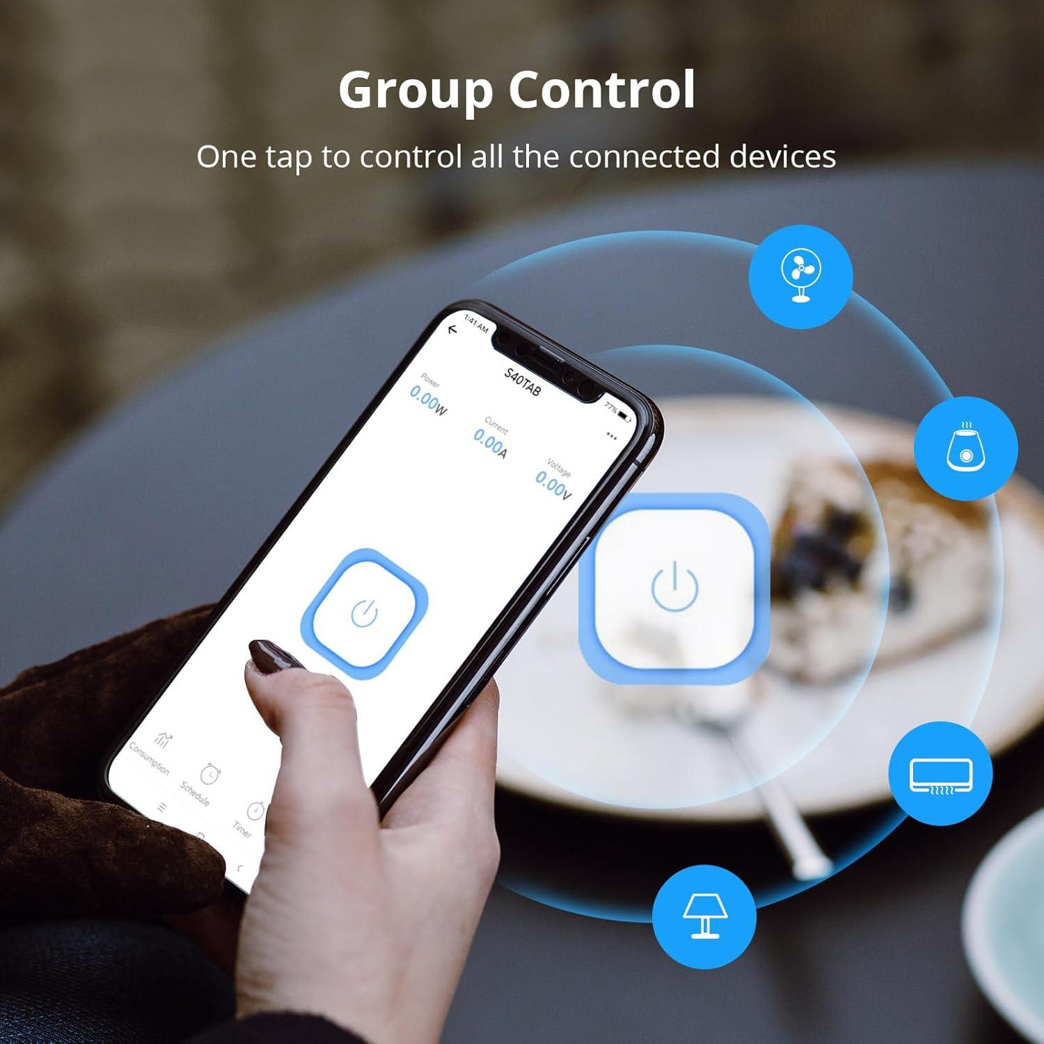 Enchufe Inteligente SONOFF S40 WiFi 15A Control Remoto 4 Pcs