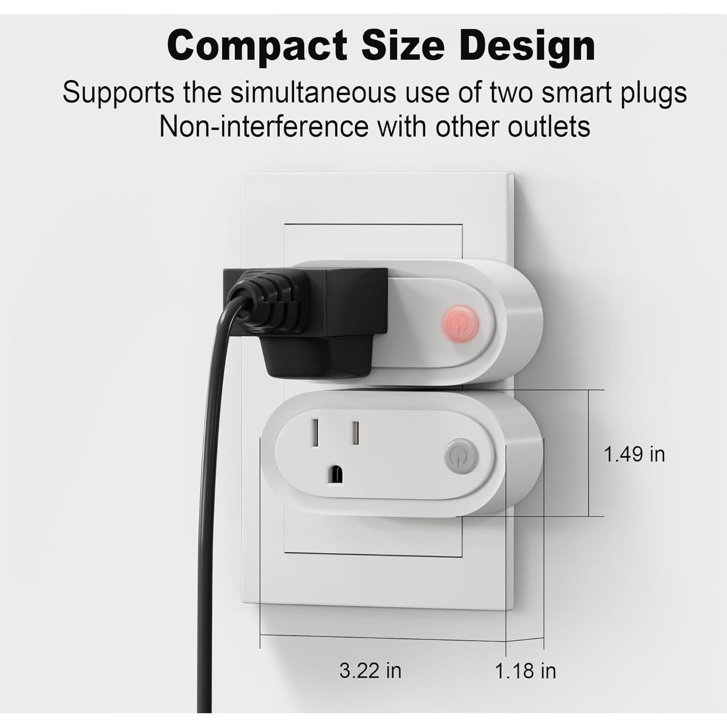 Enchufe Inteligente Matter Tuya 15A Control por Voz 4 Unidades