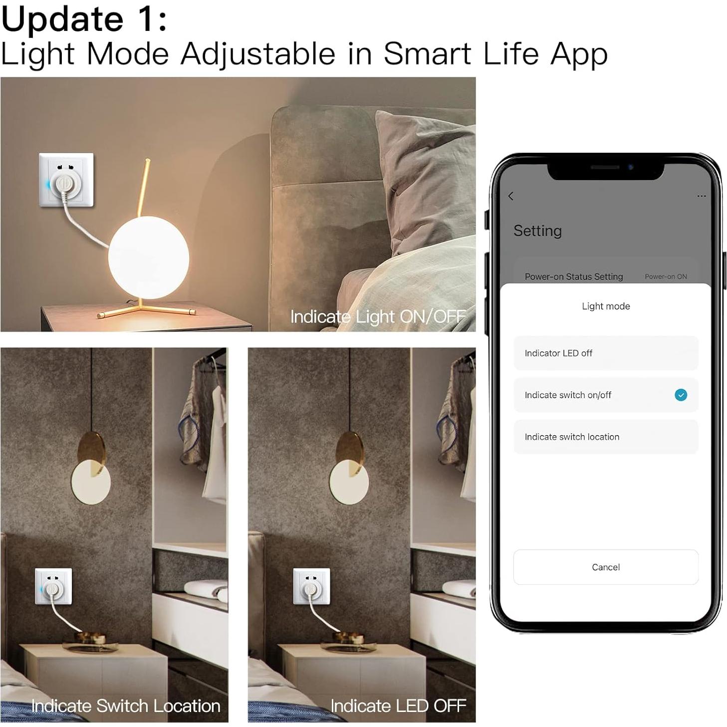 Enchufe Dimmer Inteligente WiFi MoesGo 2 Paquete Control Remoto
