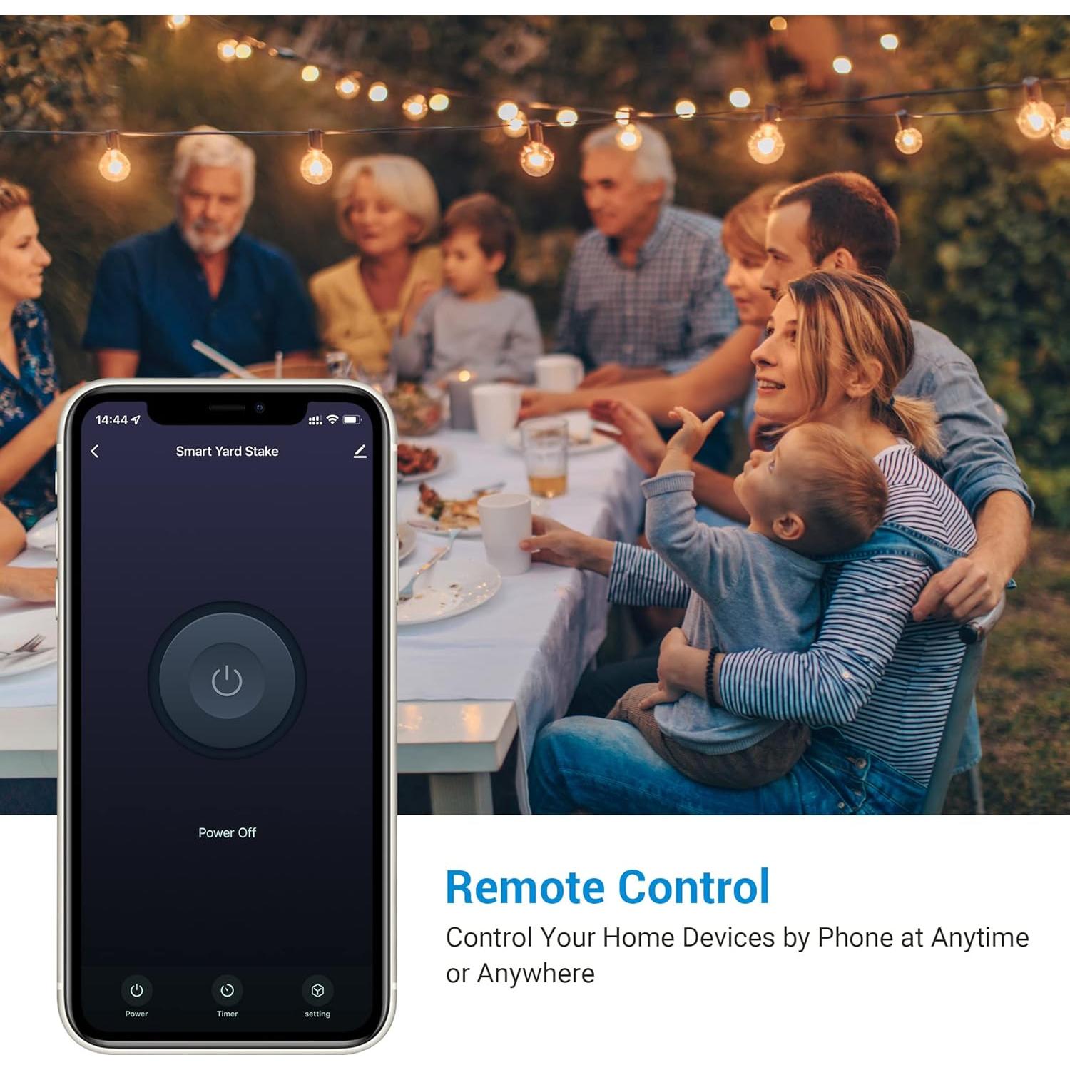 Enchufe Inteligente DEWENWILS WiFi 6 Salidas 1.83m Impermeable