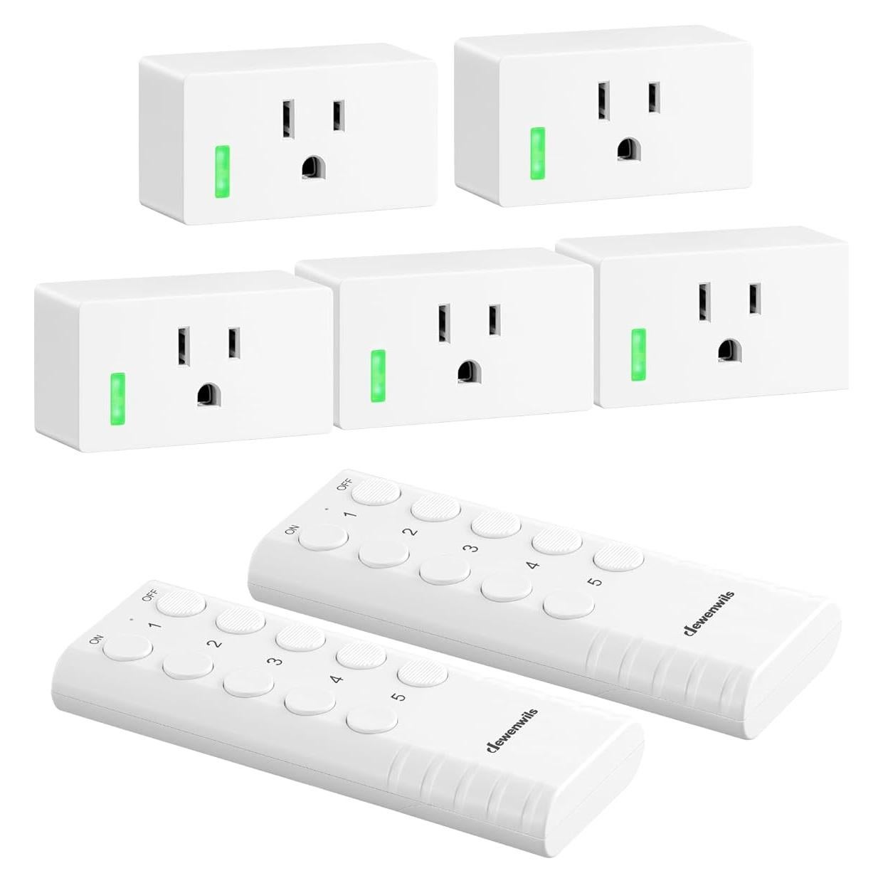 Enchufe de Control Remoto DEWENWILS 200FT 15A 1800W 5 Enchufes