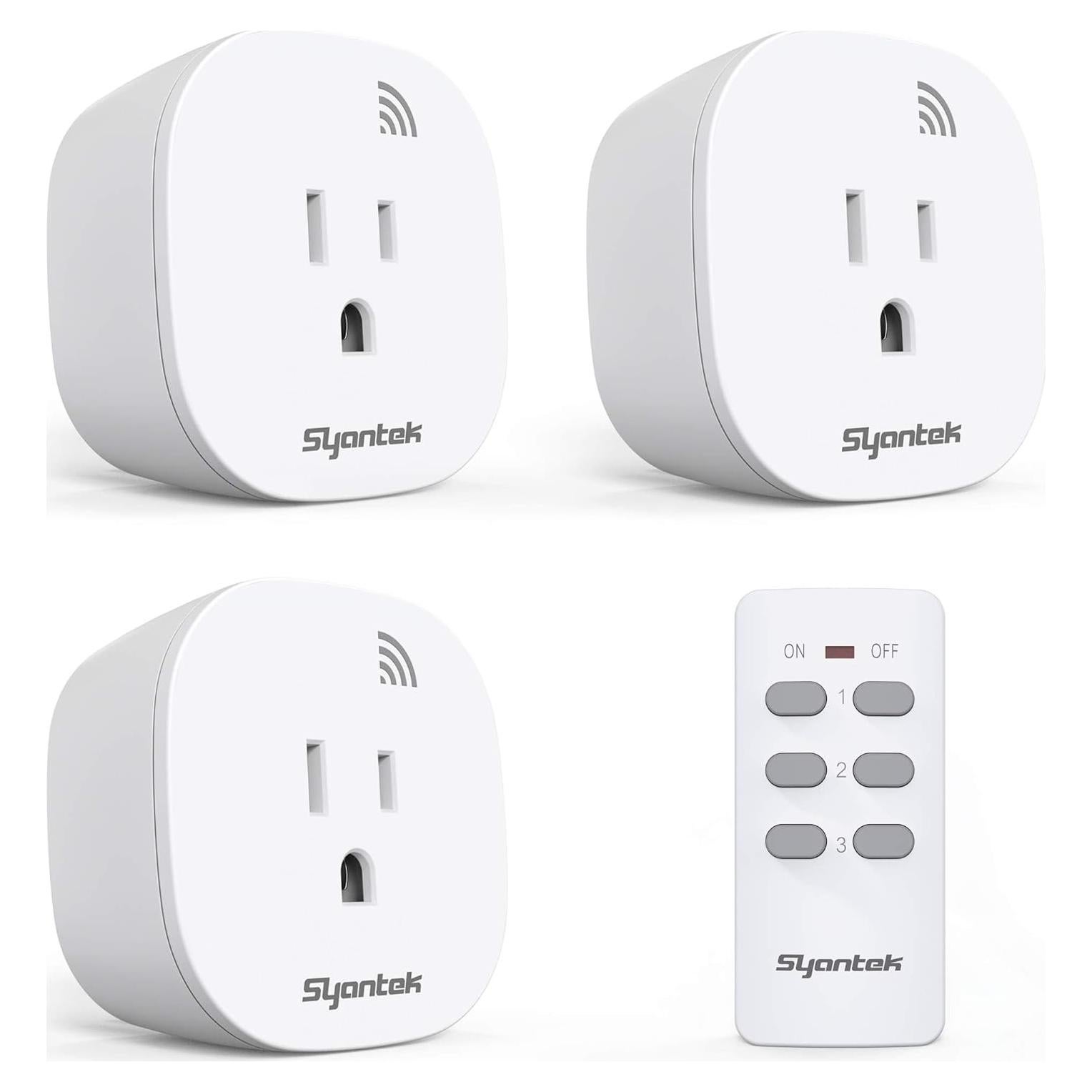 Interruptor de luz remoto Syantek BHC1801-3, 3 enchufes, 30m