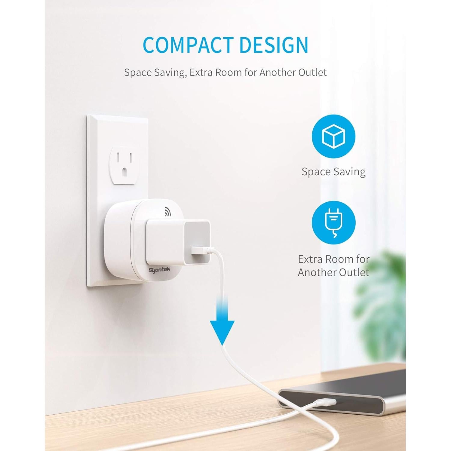 Interruptor de luz remoto Syantek BHC1801-3, 3 enchufes, 30m