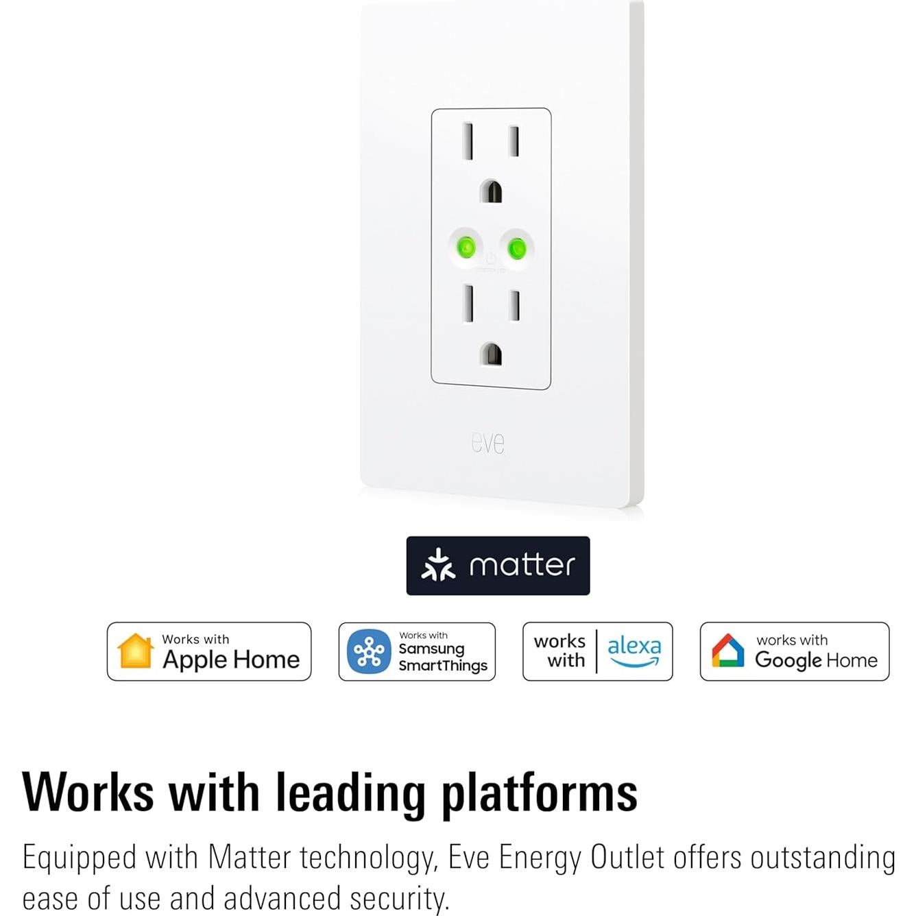 Enchufe Inteligente Eve Energy Outlet - Control por App y Voz