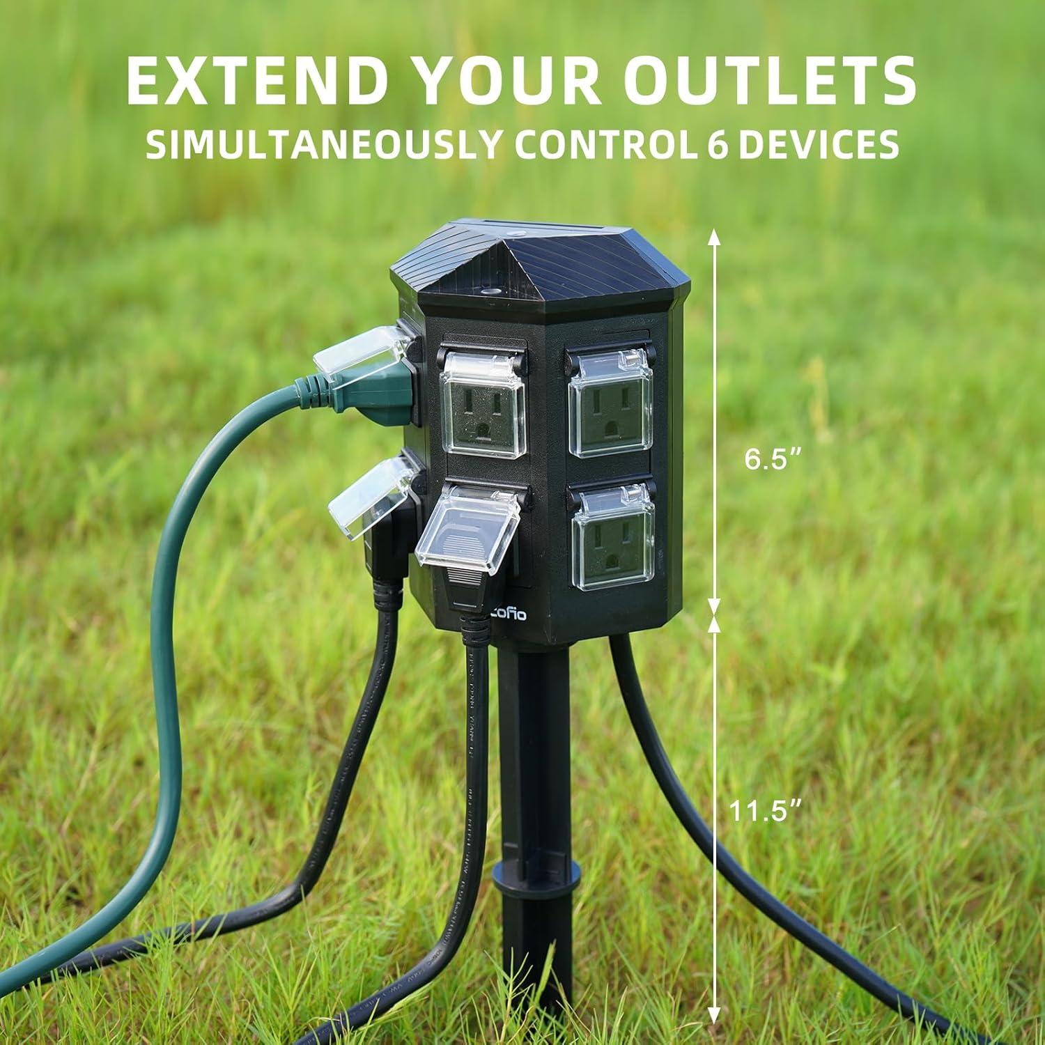 Cable de Extensión Exterior Tiffcofio 30.48m 6 Salidas 15A