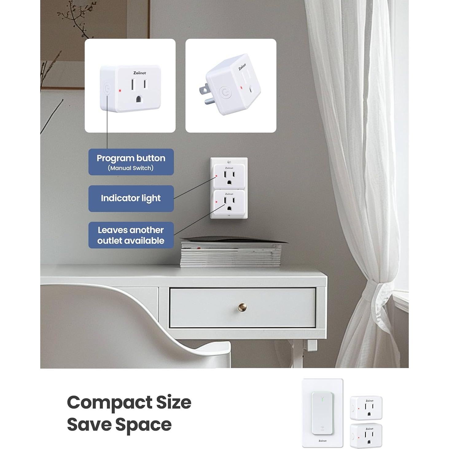Interruptor Remoto Inalámbrico Doble Zoiinet 1500W 300ft