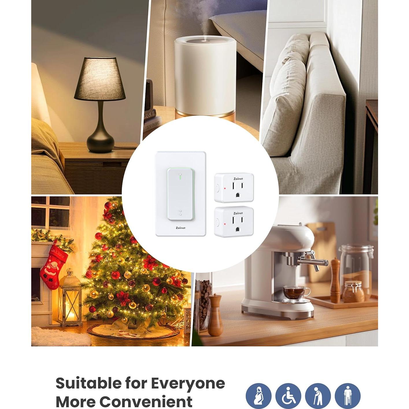 Interruptor Remoto Inalámbrico Doble Zoiinet 1500W 300ft