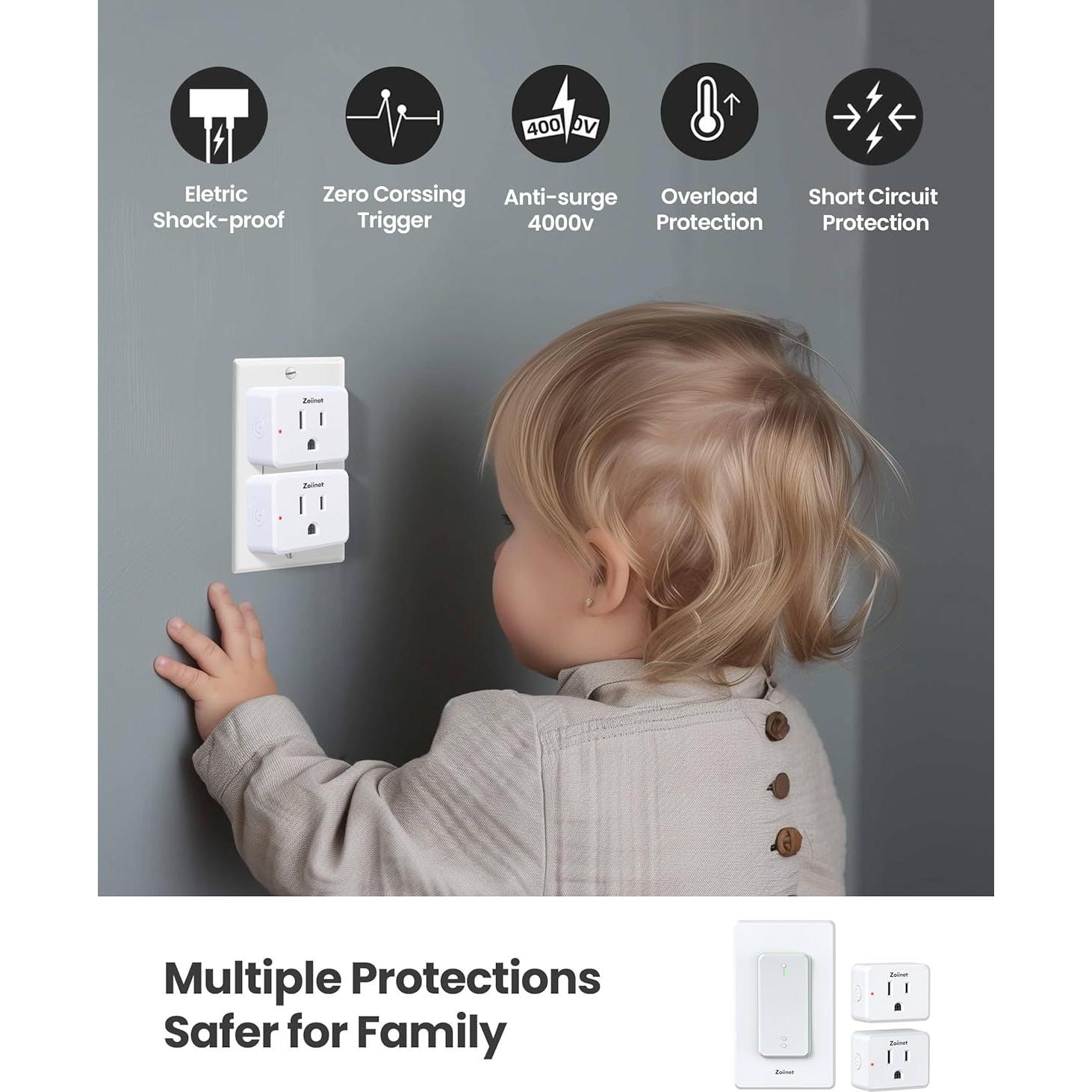 Interruptor Remoto Inalámbrico Doble Zoiinet 1500W 300ft