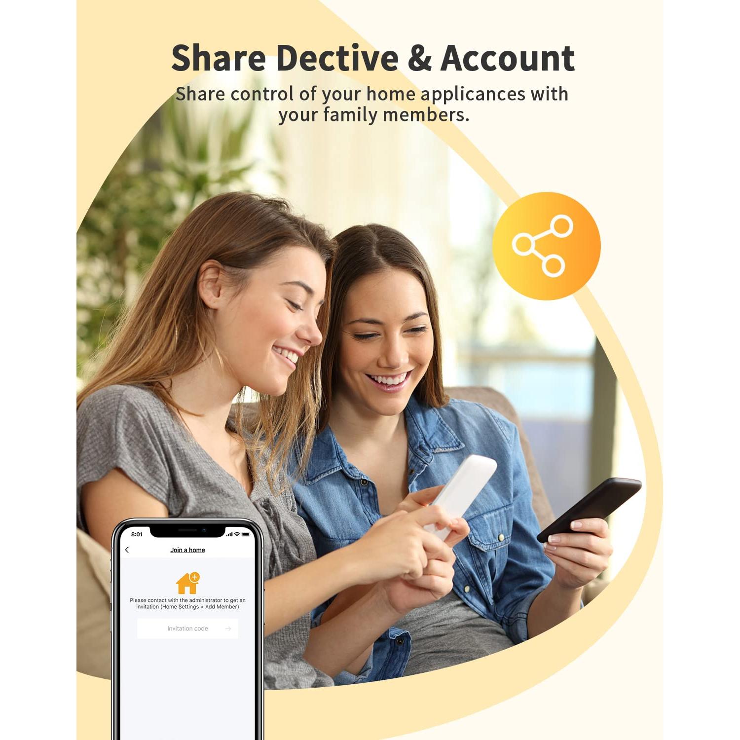 Enchufe Inteligente HAPYTHDA WiFi 2.4GHz Control Remoto RF433