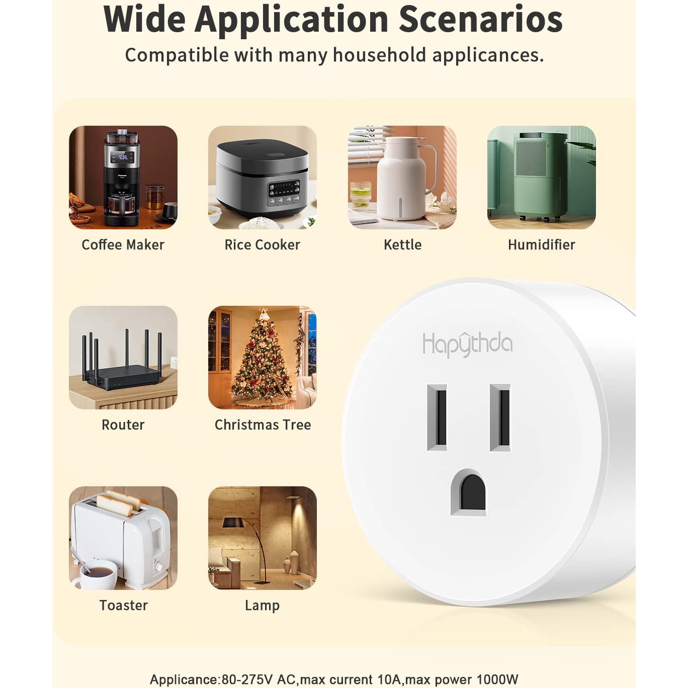 Enchufe Inteligente HAPYTHDA WiFi 2.4GHz Control Remoto RF433