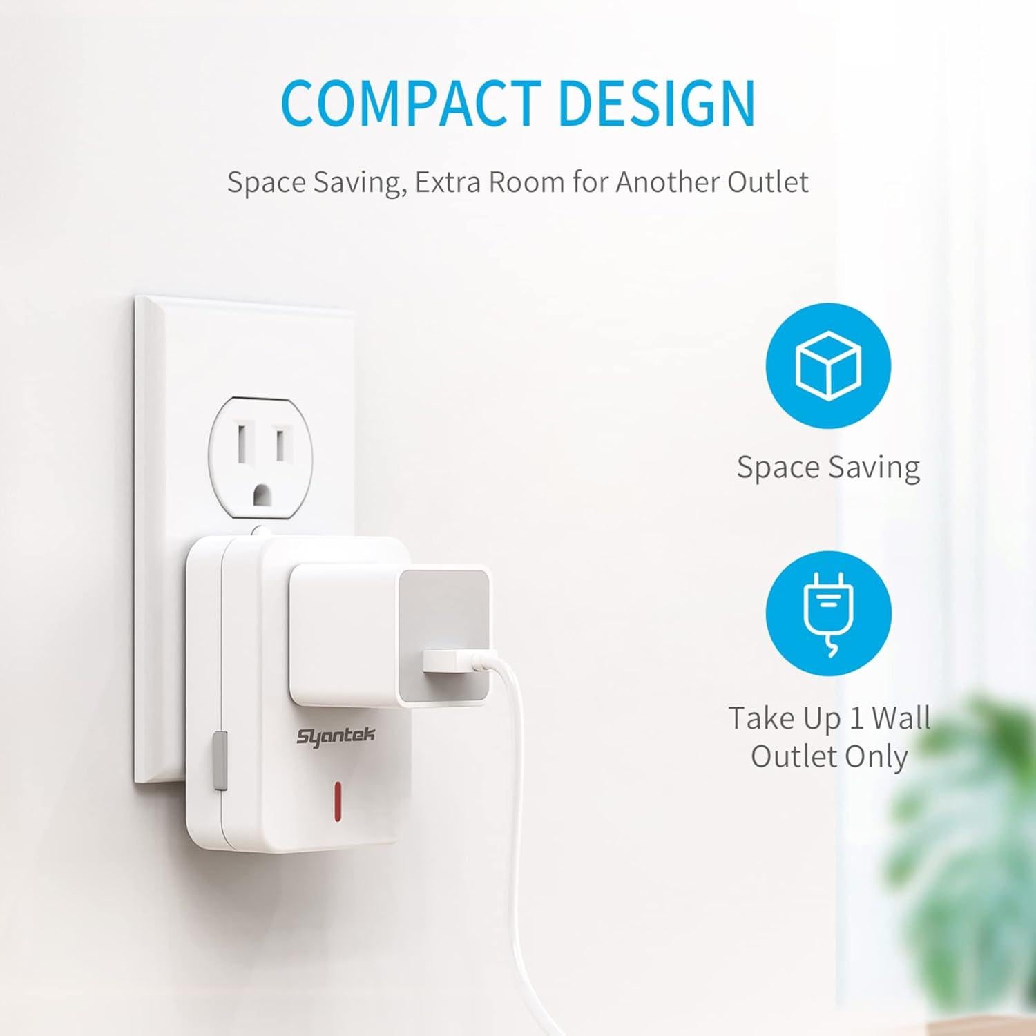 Interruptor de Luz Inalámbrico Syantek 5 Salidas + 2 Remotos