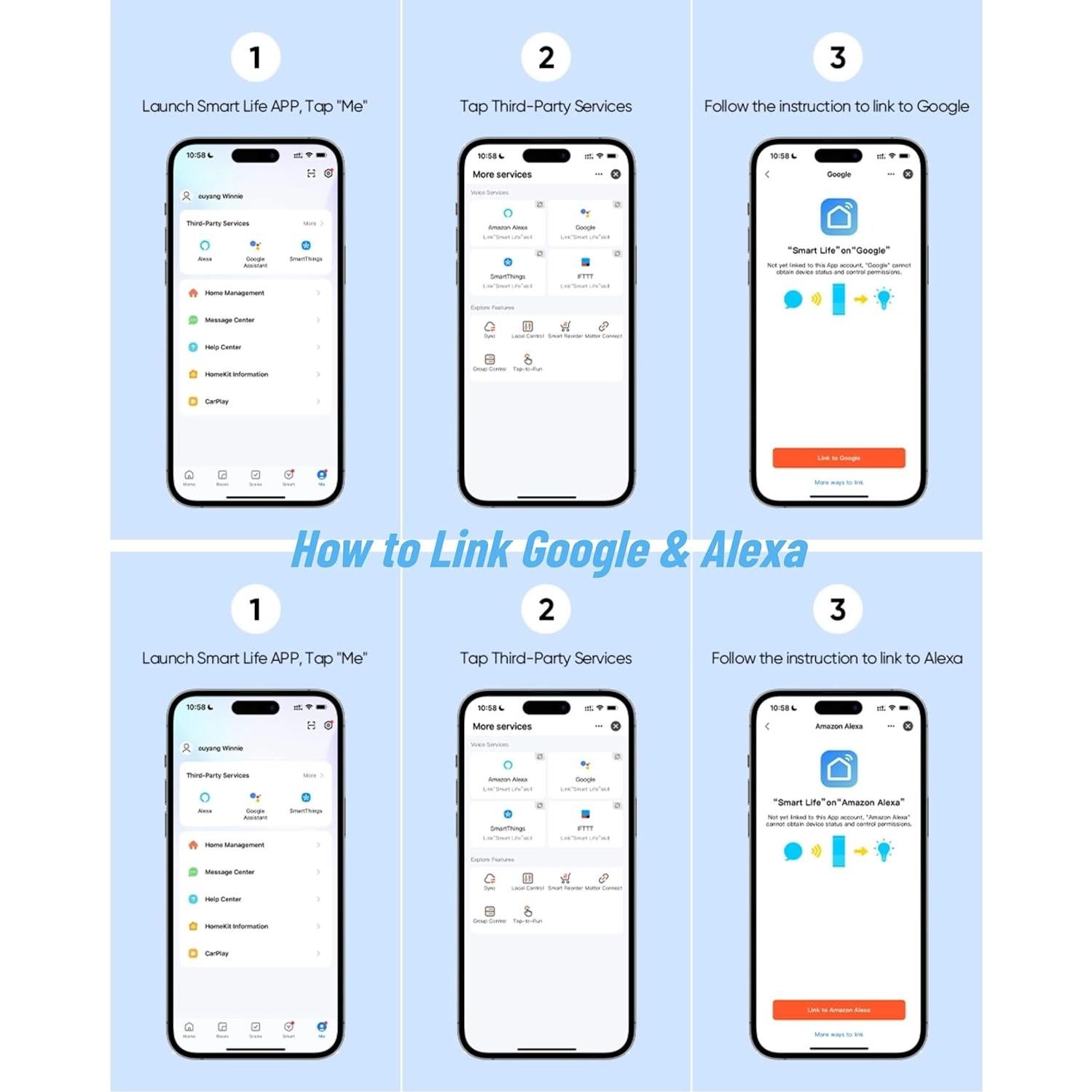 Regleta de Enchufes Inteligente Yozisital 2 Clavijas 8 Enchufes 4 USB