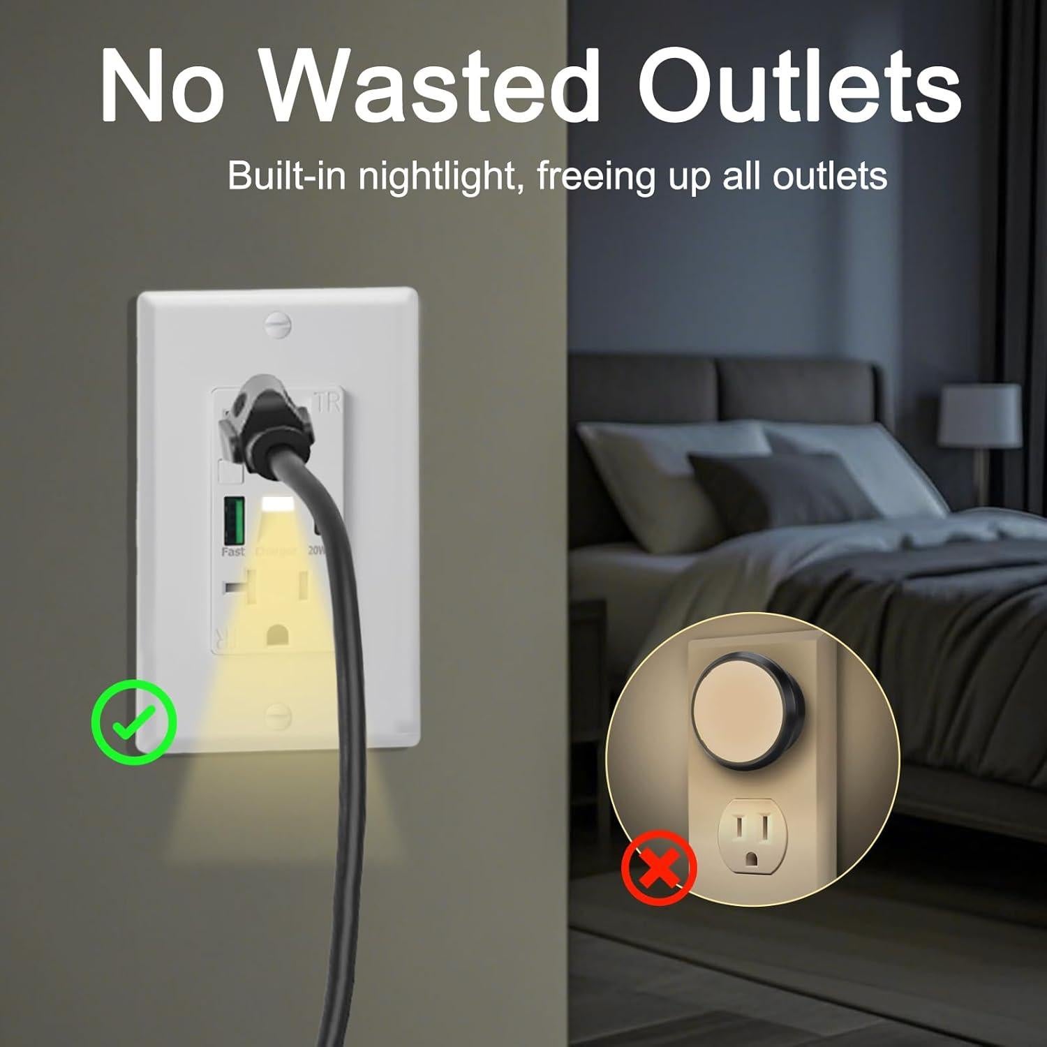 Toma de Corriente USB PD 20W Suplevel con Luz Nocturna LED