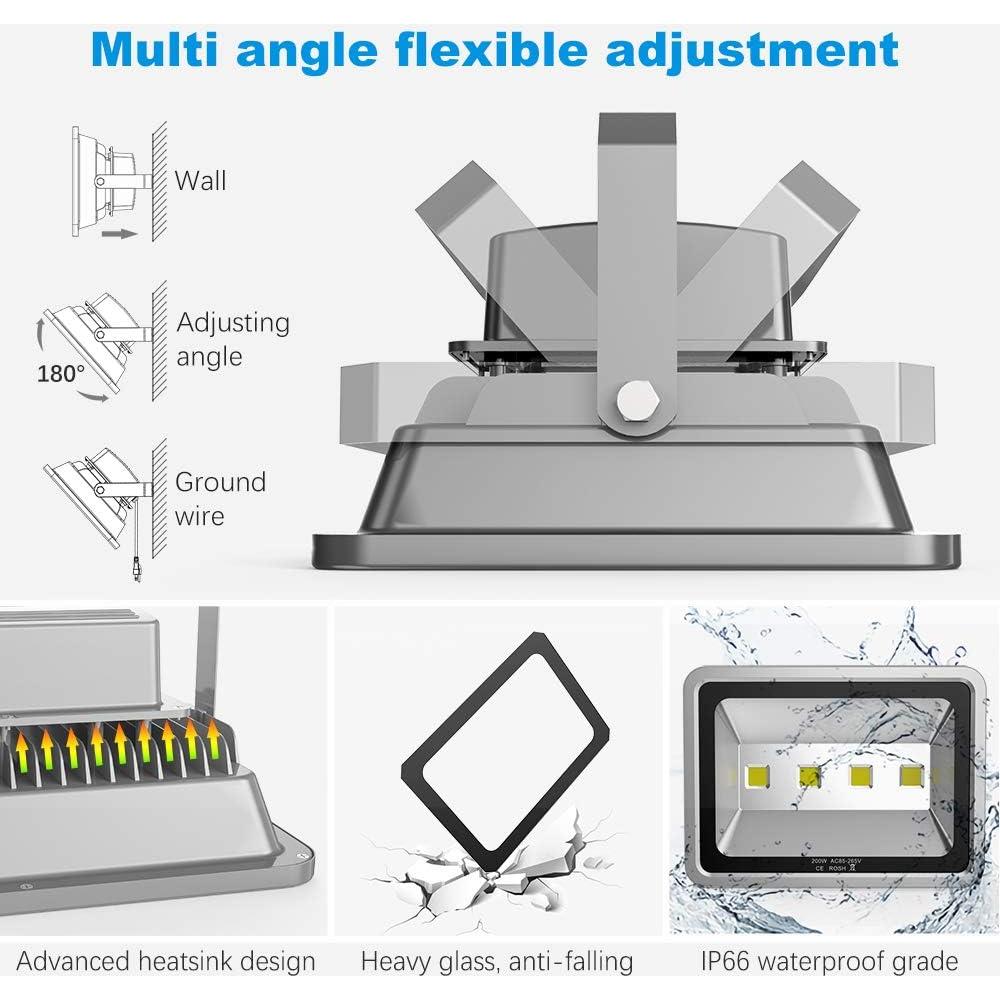 Luz de Inundación LED 200W Southlevy IP66 20000LM Plata