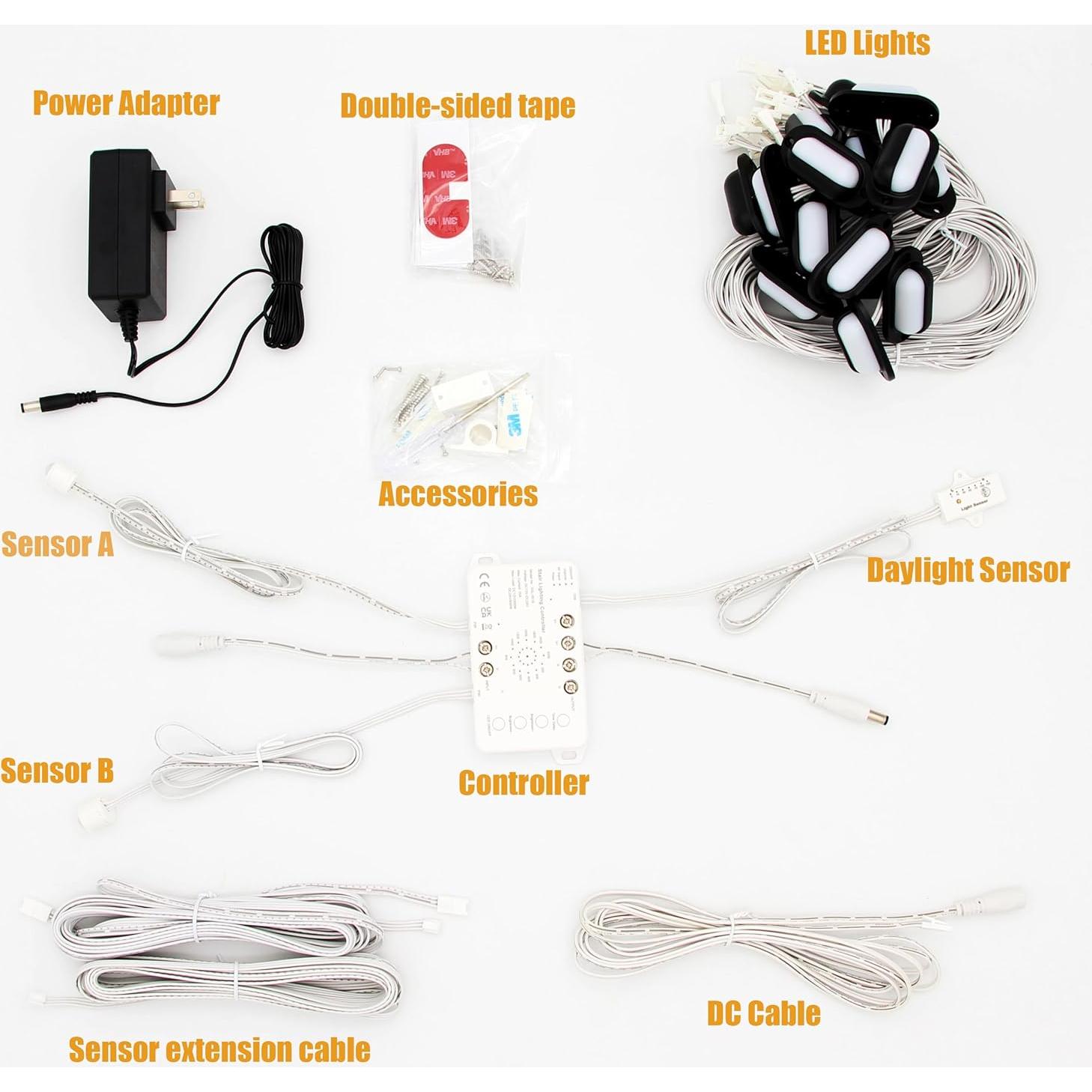 Kit de Iluminación LED para Escaleras RWOFNIA SSL-0516-B, 16 Luces Regulables