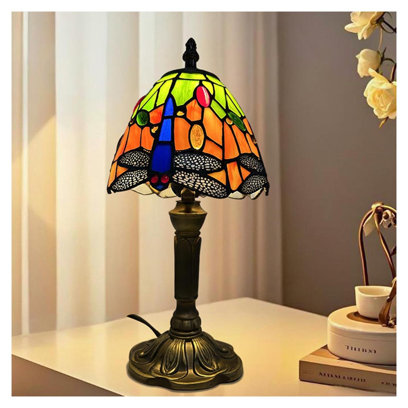 Lámpara de Mesa Tiffany Libélula Hecha a Mano 35.5cm