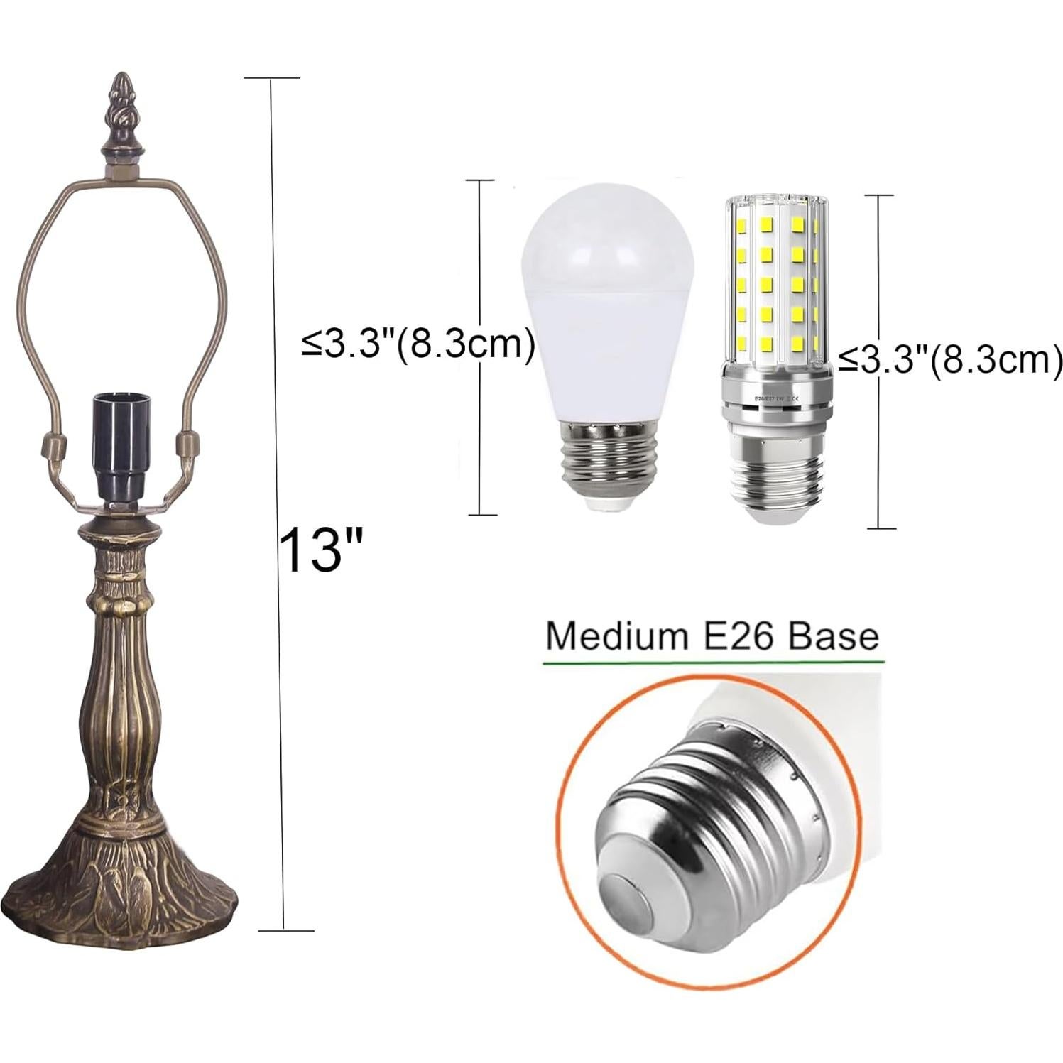 Lámpara de Mesa Tiffany Libélula Hecha a Mano 35.5cm