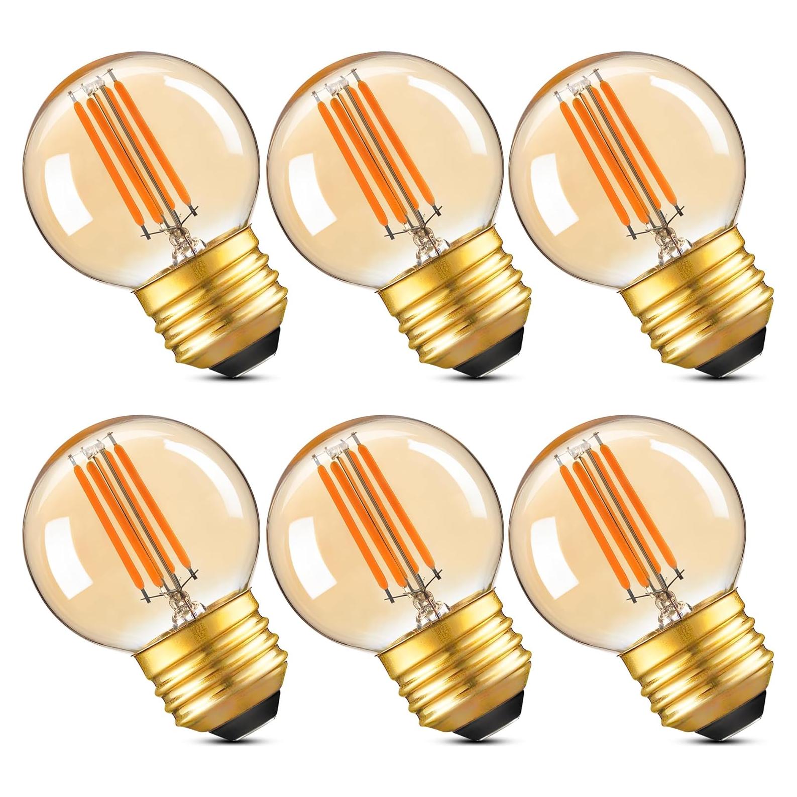 Bombilla LED Ámbar Regulable G16.5 4W 2200K Paquete de 6