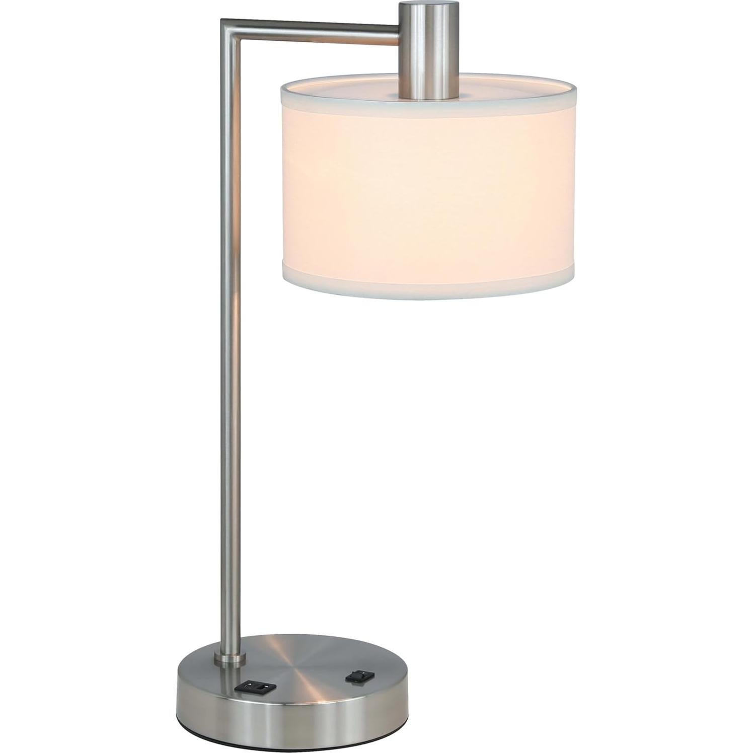 Lámpara de Mesa XiNBEi Lighting USB Niquel Cepillado 55.9cm