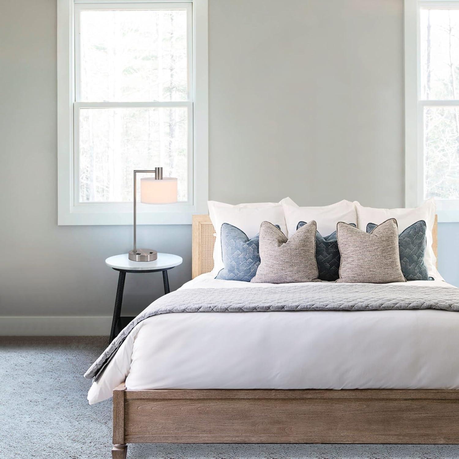 Lámpara de Mesa XiNBEi Lighting USB Niquel Cepillado 55.9cm