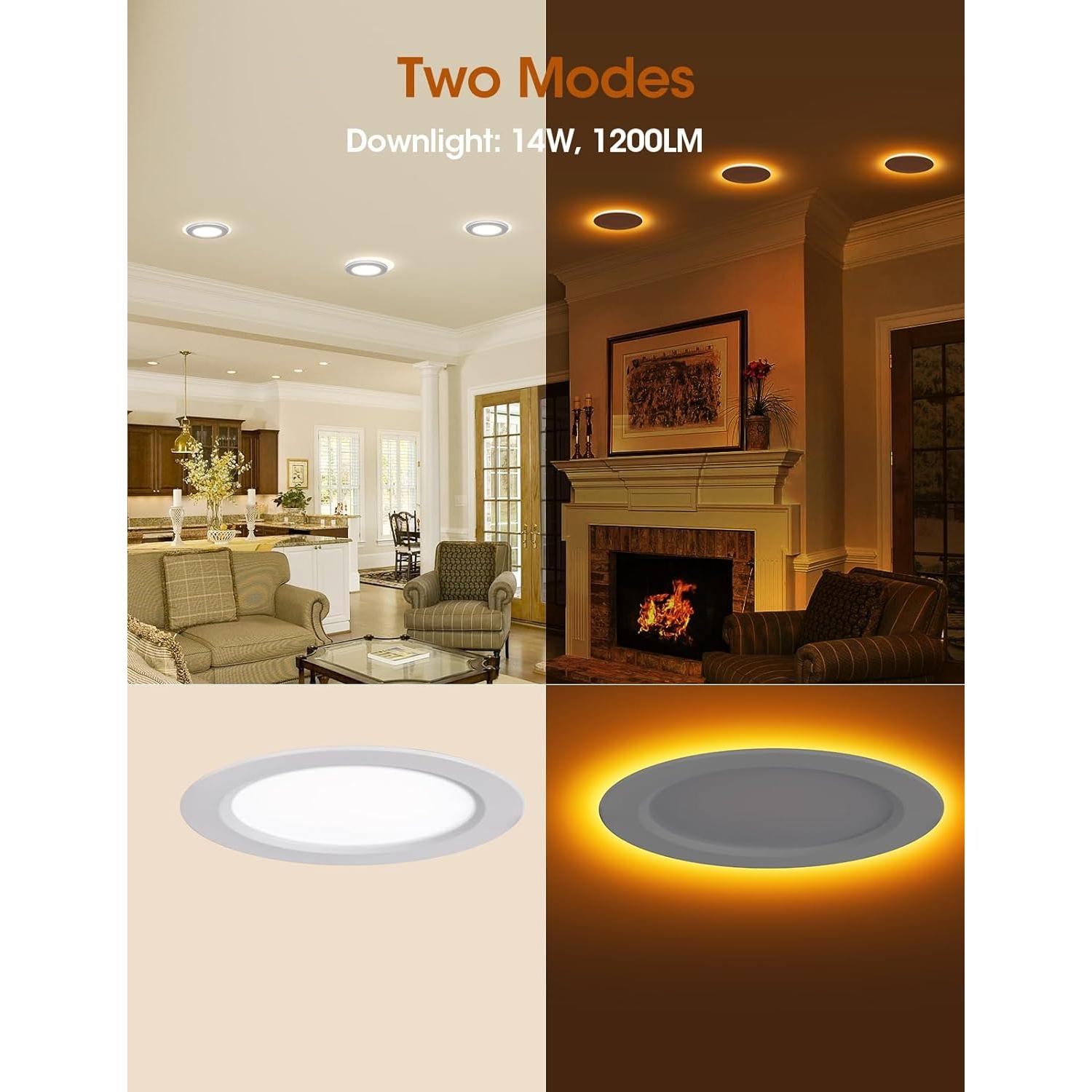 Luz empotrada LED EVOLFATURE 6" 14W 1300 lúmenes 5CCT