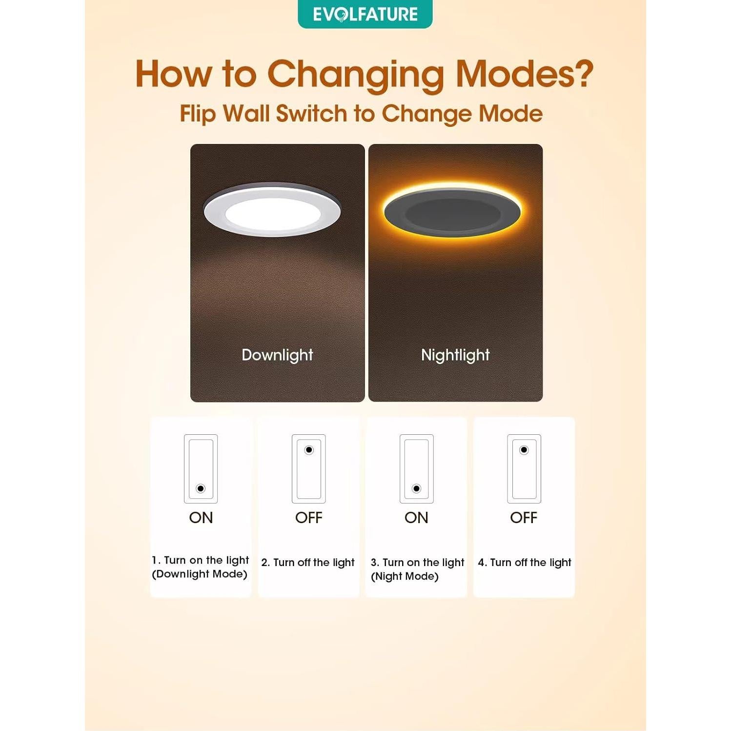 Luz empotrada LED EVOLFATURE 6" 14W 1300 lúmenes 5CCT