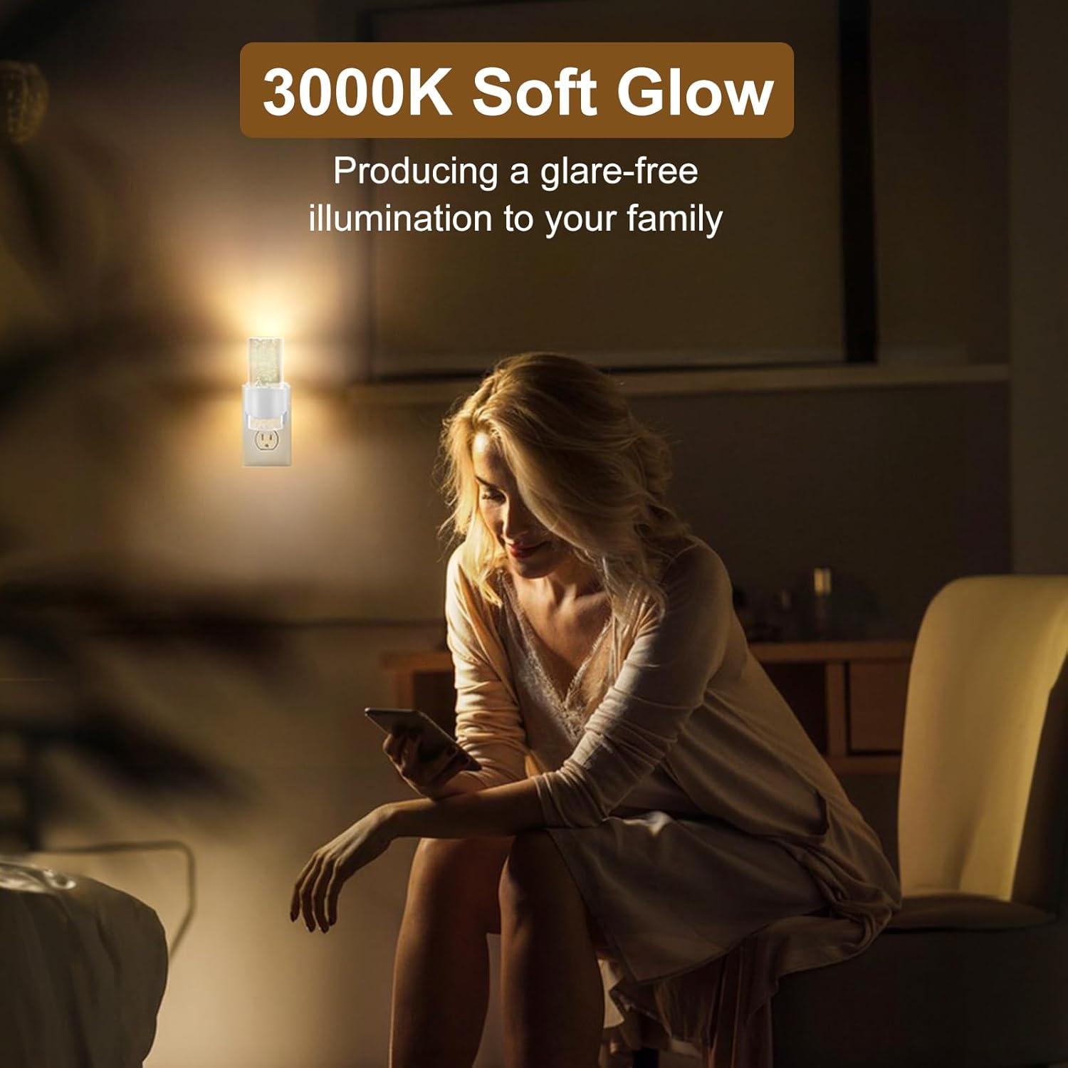 Luz Nocturna LED HOTEKME Regulable con Sensor 3000K - 2 Piezas