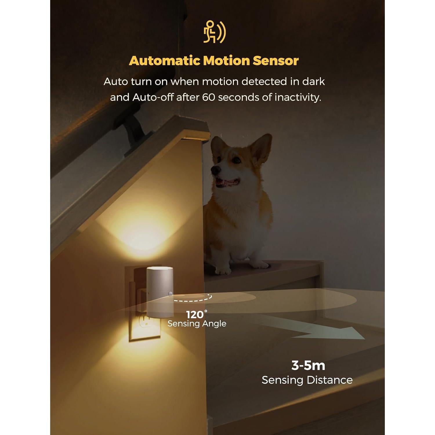 Luz Nocturna Regulable LOHAS con Sensor de Movimiento 3000K