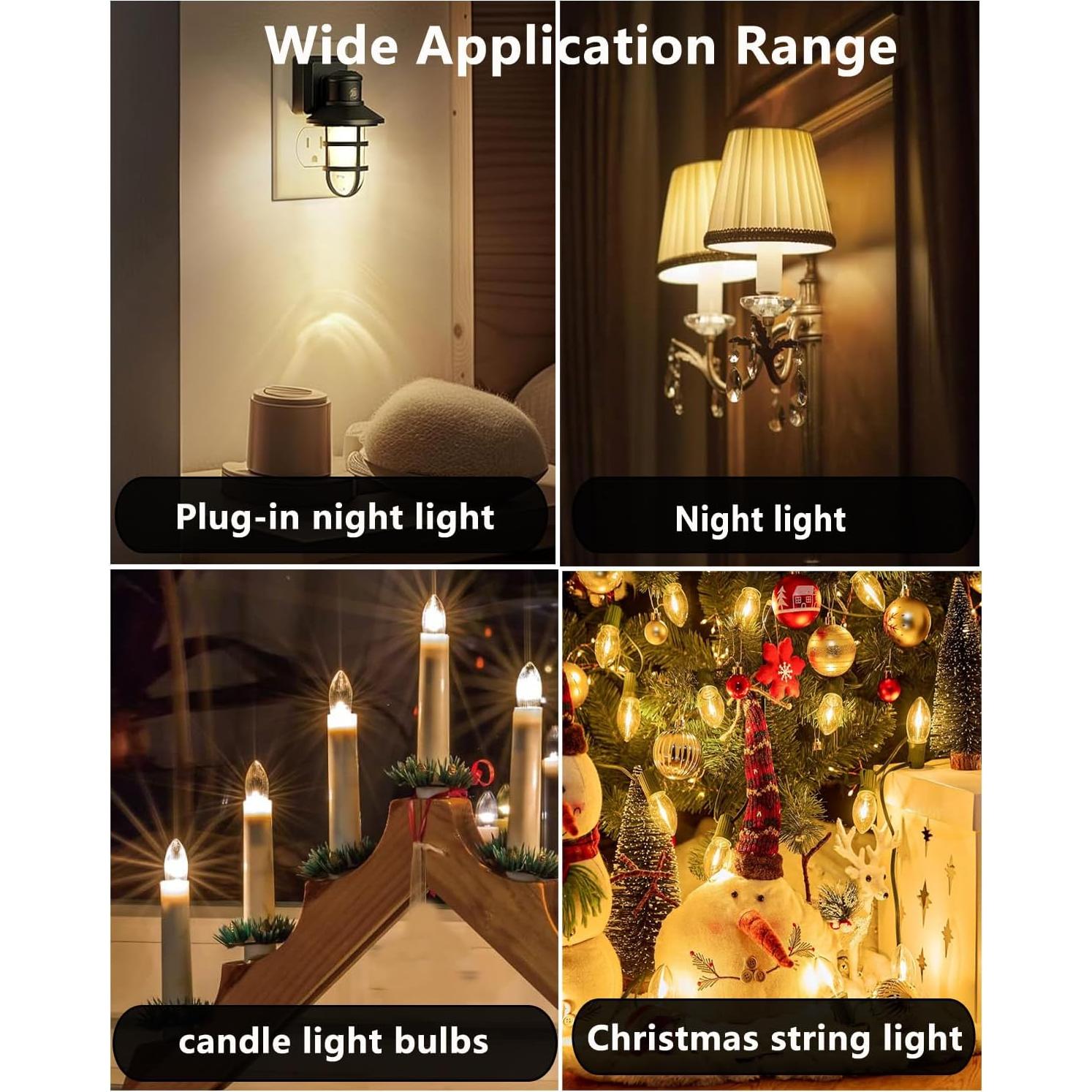 Bombillas de Luz Nocturna C7 ConWen 4W Regulables Paquete 15