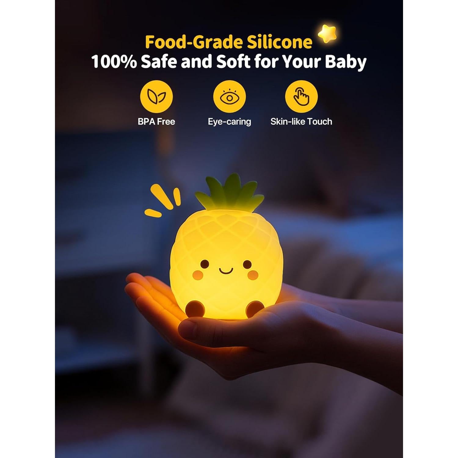 Luz Nocturna de Silicona Tarinks Piña Dimmable 3 Niveles