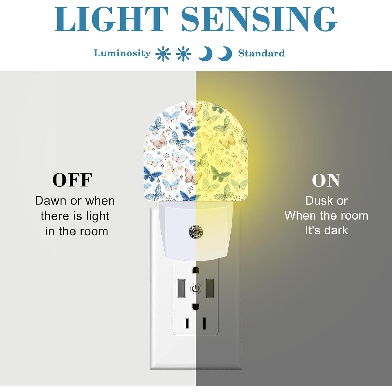 Luz Nocturna LED Enchufable Uiaoiais Mariposas Vintage