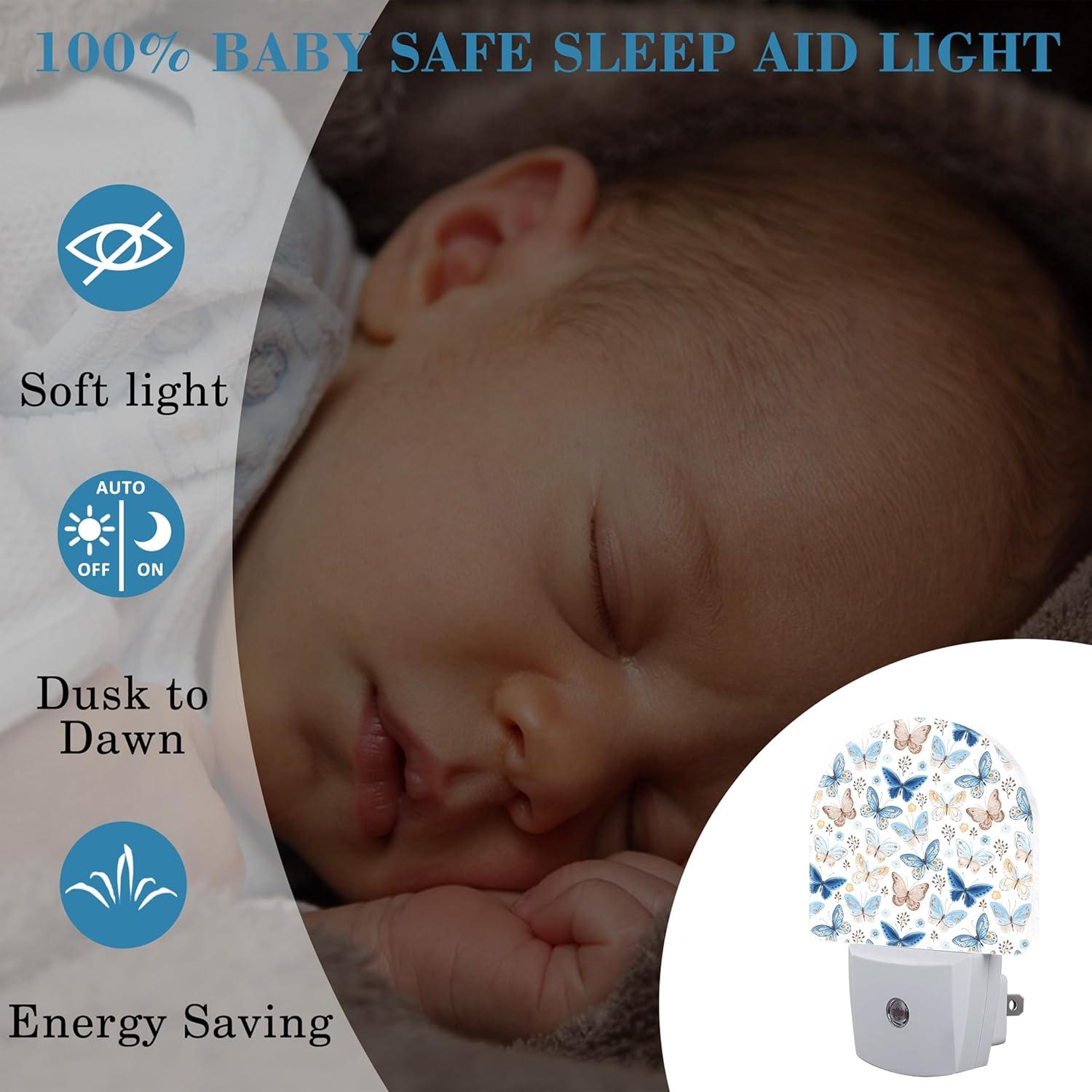 Luz Nocturna LED Enchufable Uiaoiais Mariposas Vintage