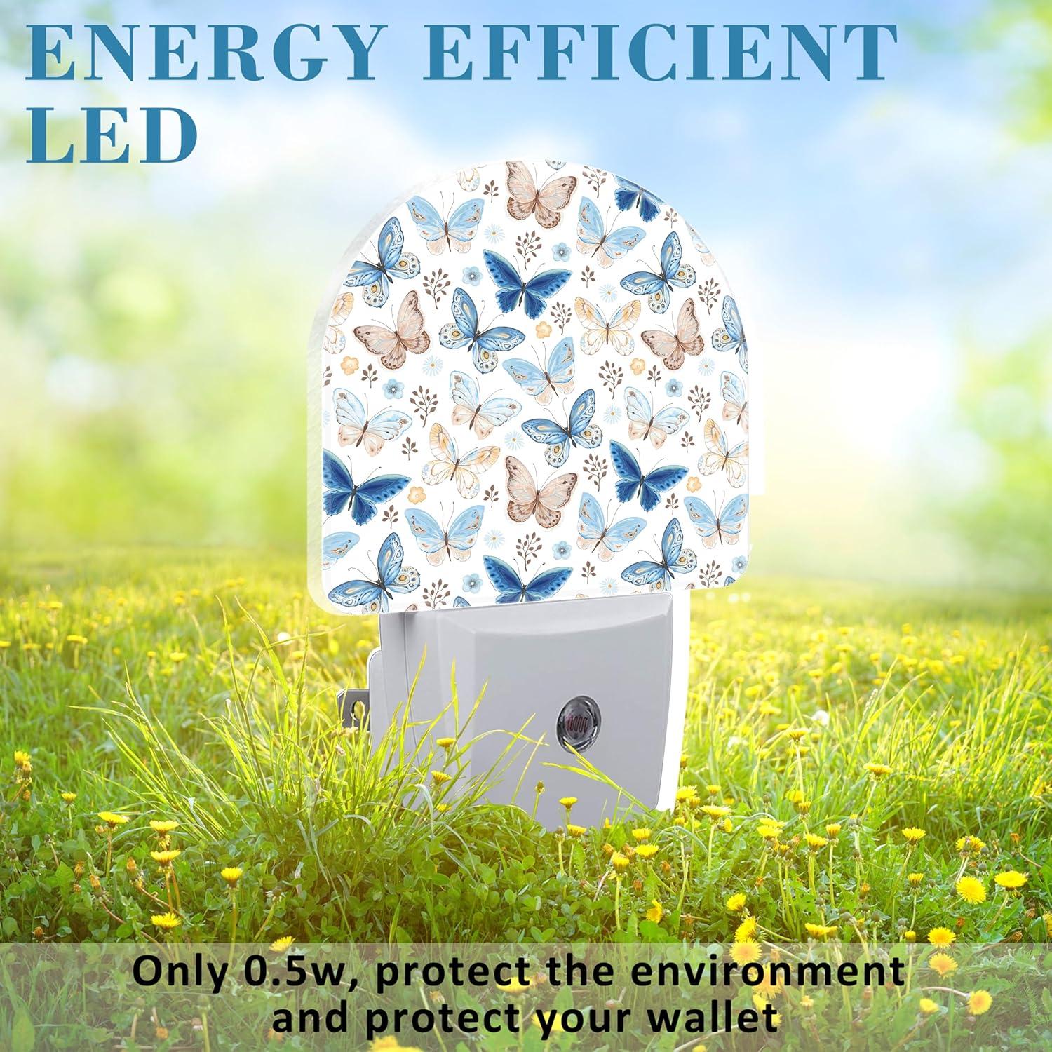 Luz Nocturna LED Enchufable Uiaoiais Mariposas Vintage