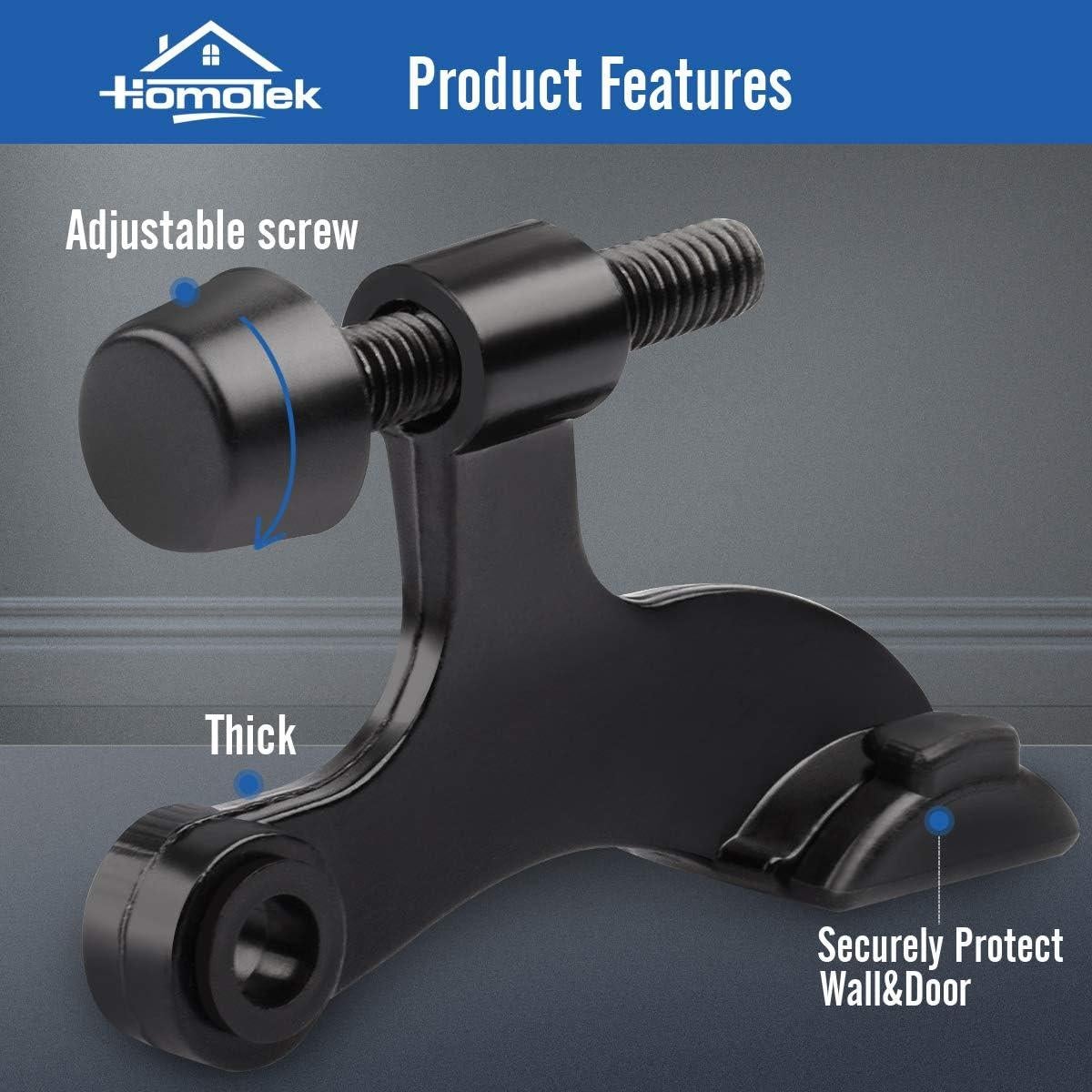 Tope de Puerta Ajustable HOMOTEK Negro 6 Piezas Alta Resistencia