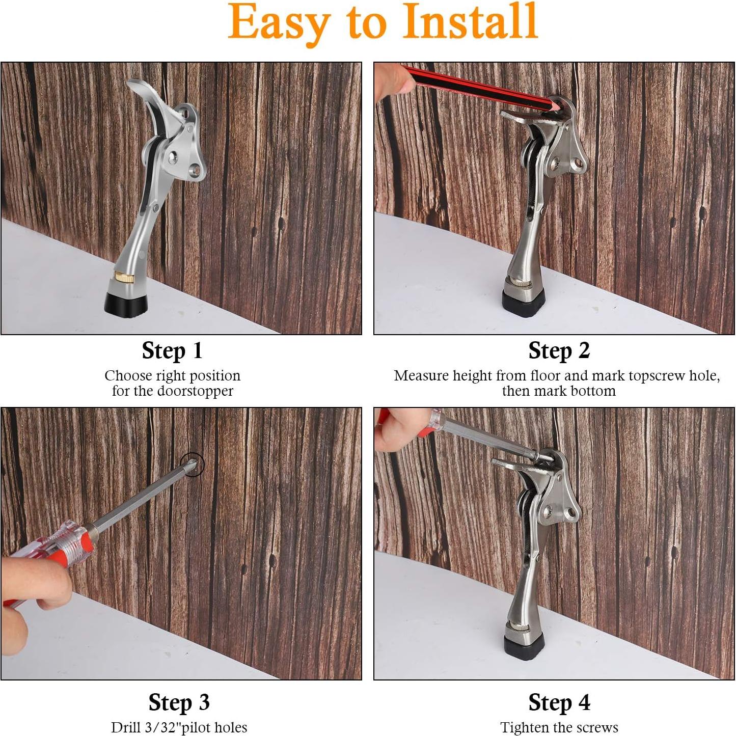 Tope de puerta Gotega ajustable con punta de goma 10.16 cm