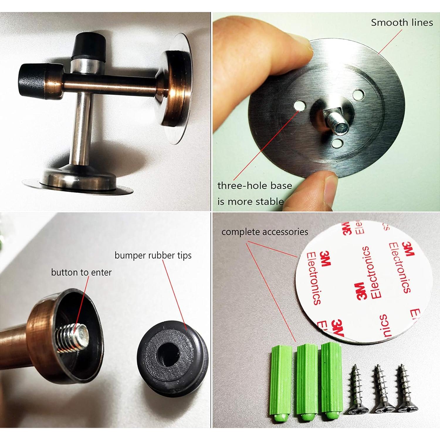Topes de Puerta LemonHo Acero Inoxidable 3" - Paquete de 2