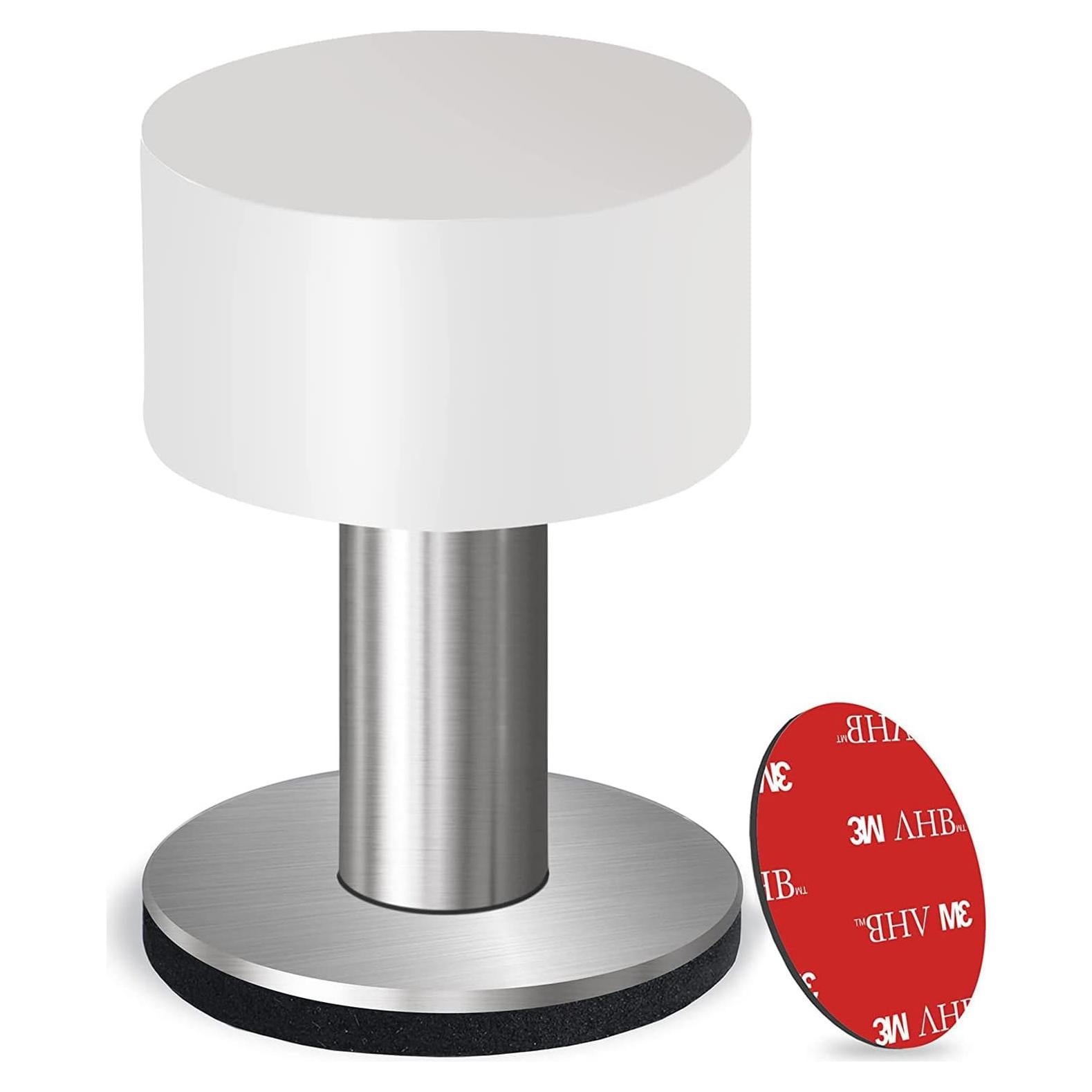 Topes de puerta autoadhesivos THYBDB 6.5cm goma y acero inoxidable