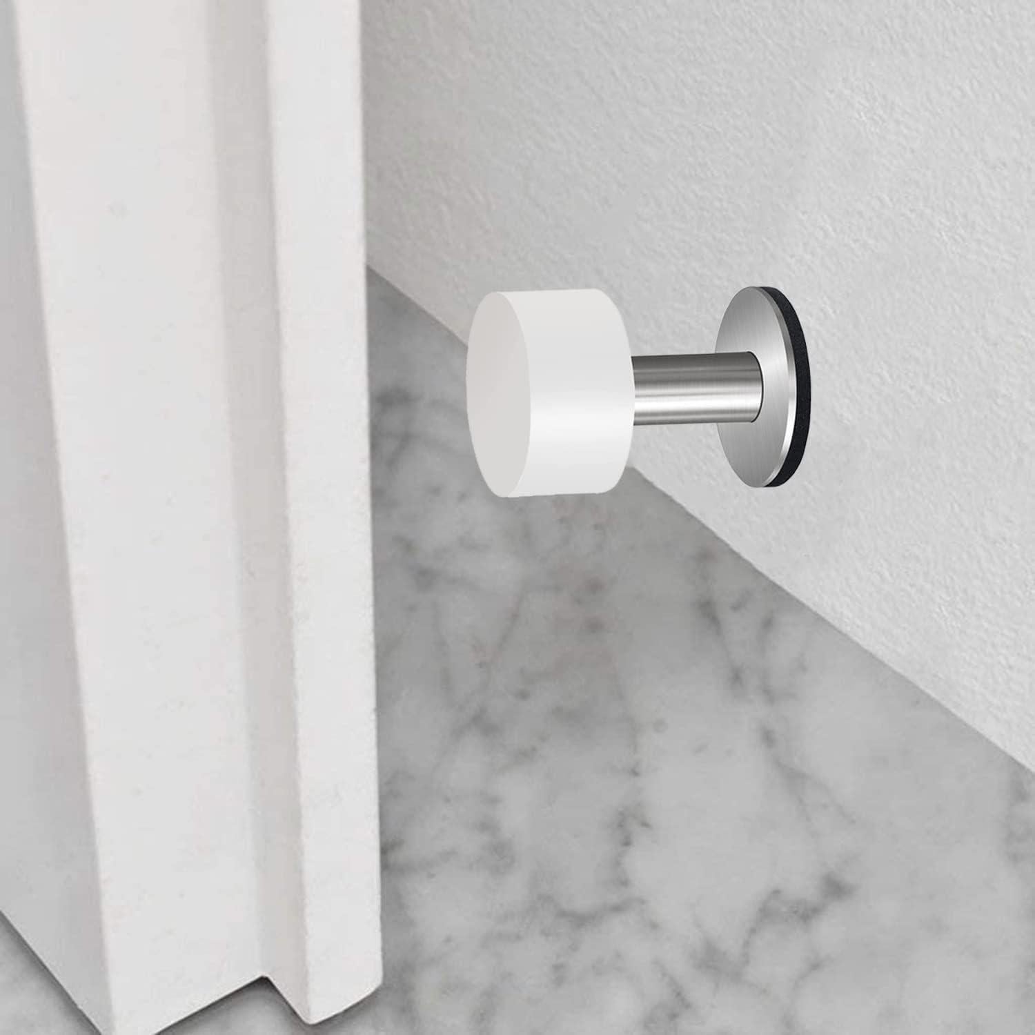 Topes de puerta autoadhesivos THYBDB 6.5cm goma y acero inoxidable