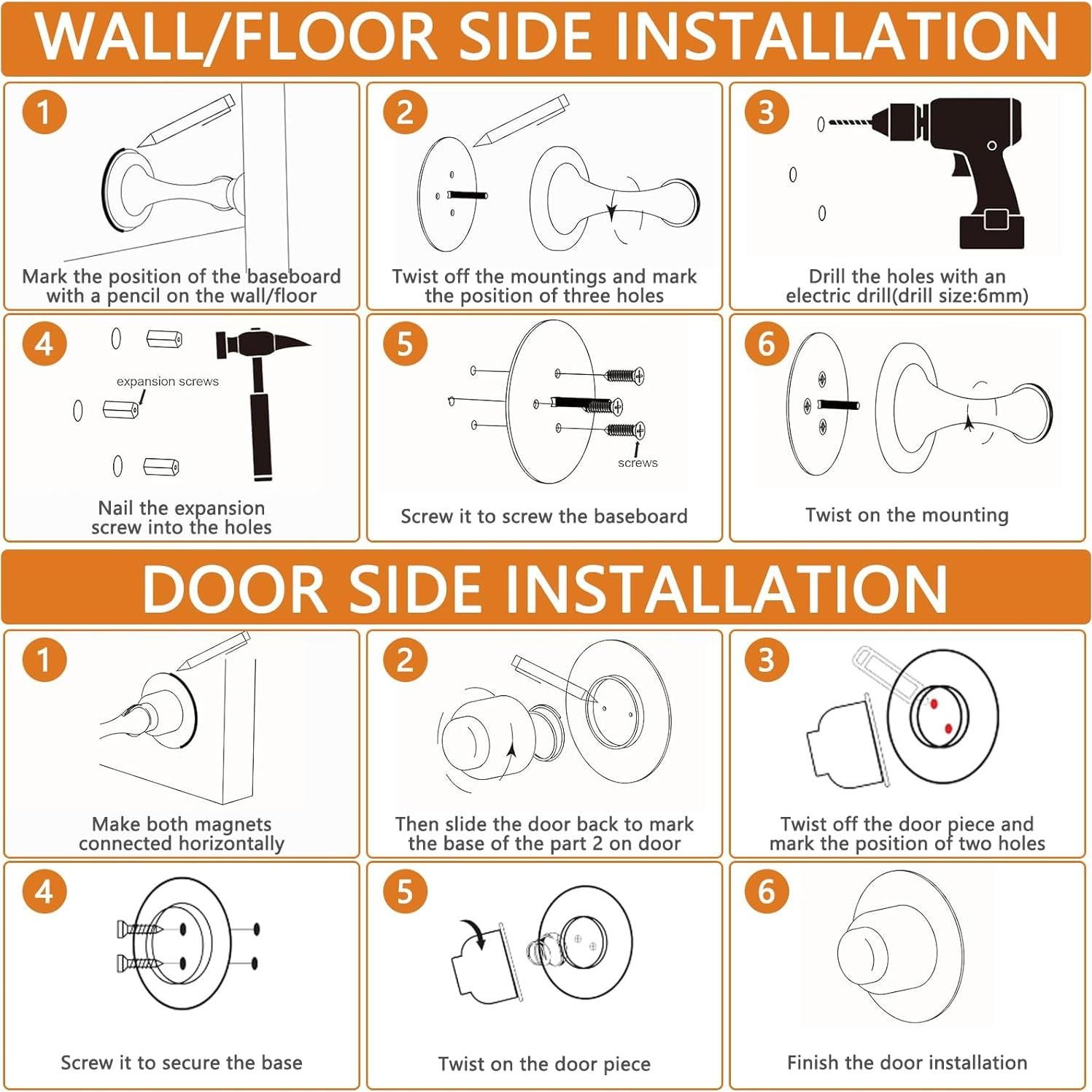 Tope de Puerta Magnético Corohero 2 Paquete Acero Inoxidable