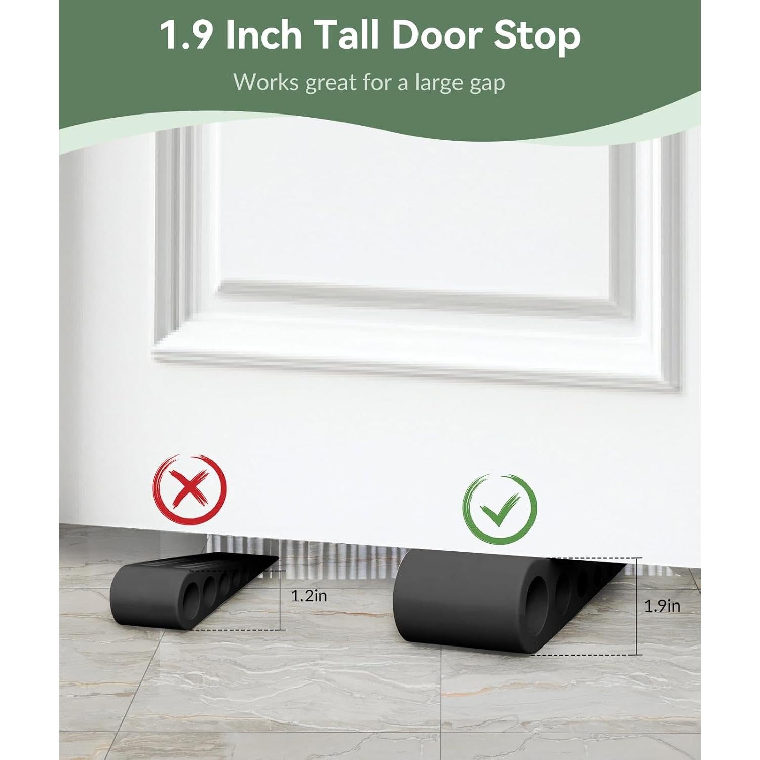 Tope de Puerta de Goma Optish 2 Piezas Alta Resistencia Negro